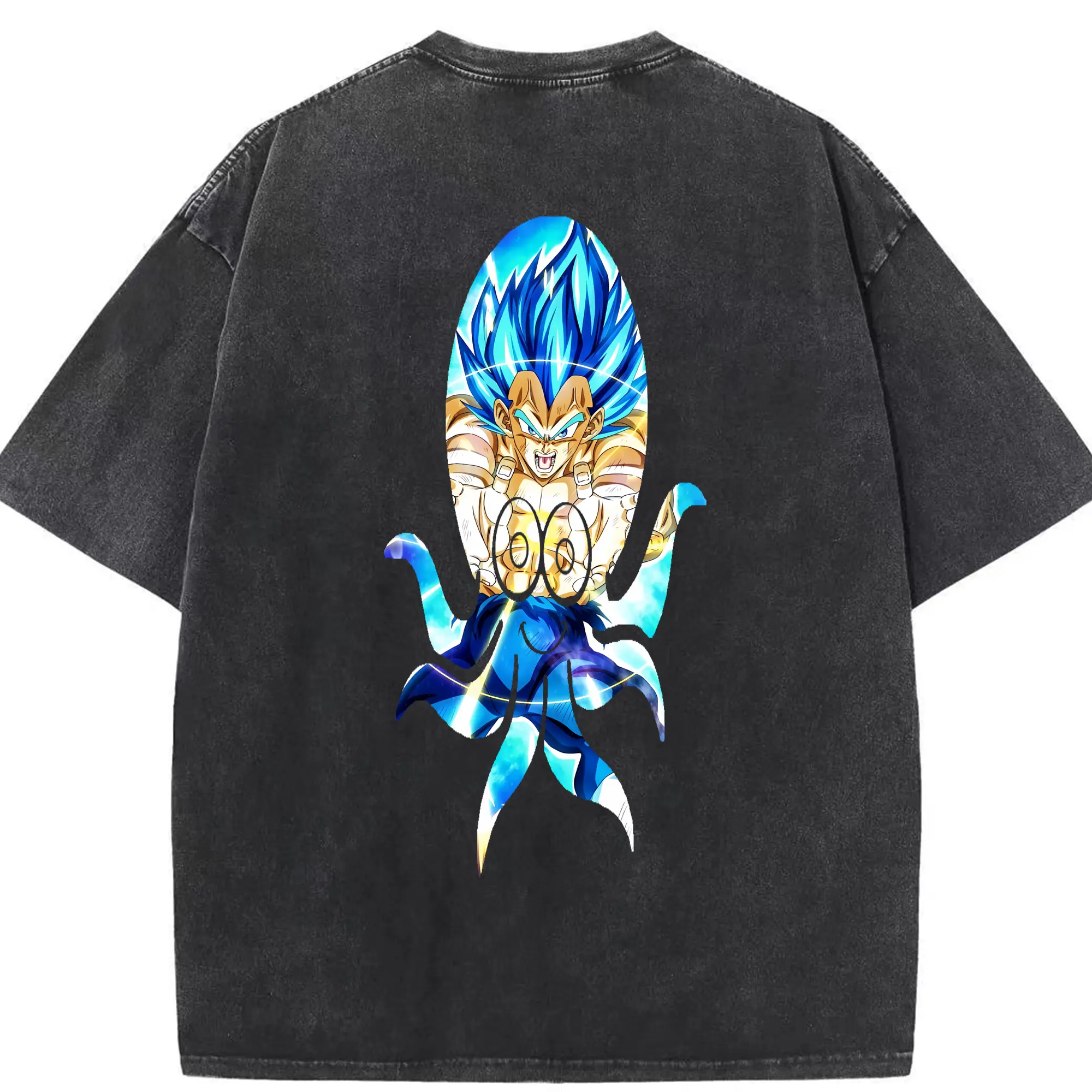 ドラゴンボール グッズ ベジータ - 綿100％ ヴィンテージ風 半袖Tシャツ ・ 背面プリント ・ 柔らか肌触り ・ 通気性 快適 ・ スポーツ カジュアル 外出用