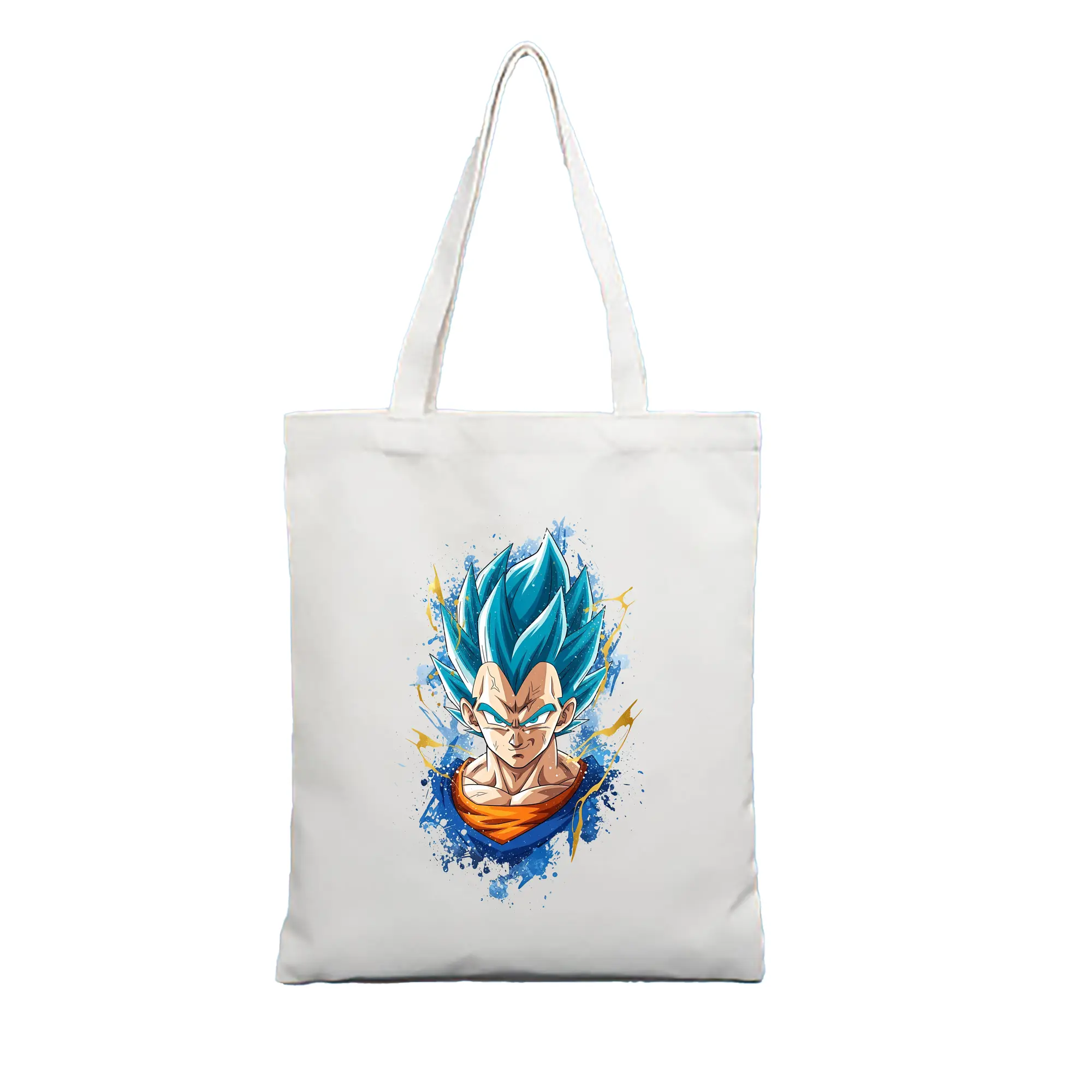 ドラゴンボール グッズ ベジータ - 縦型キャンバス手提げバッグ（トートバッグ） ・ キャンバス素材 ・ ショッピング用 ・ 軽量 丈夫 お手入れ簡単