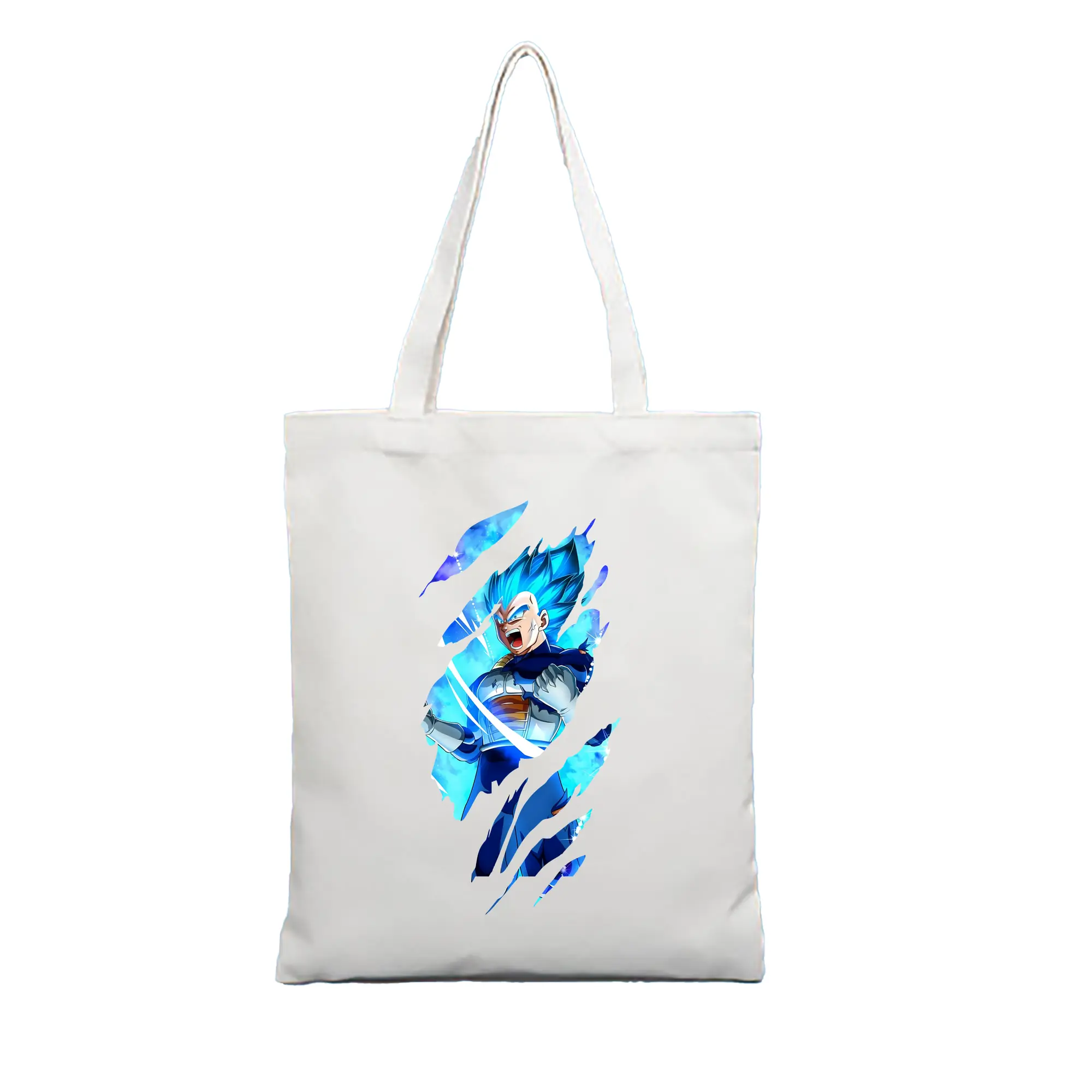 ドラゴンボール グッズ ベジータ - 縦型キャンバス手提げバッグ（トートバッグ） ・ キャンバス素材 ・ ショッピング用 ・ 軽量 丈夫 お手入れ簡単
