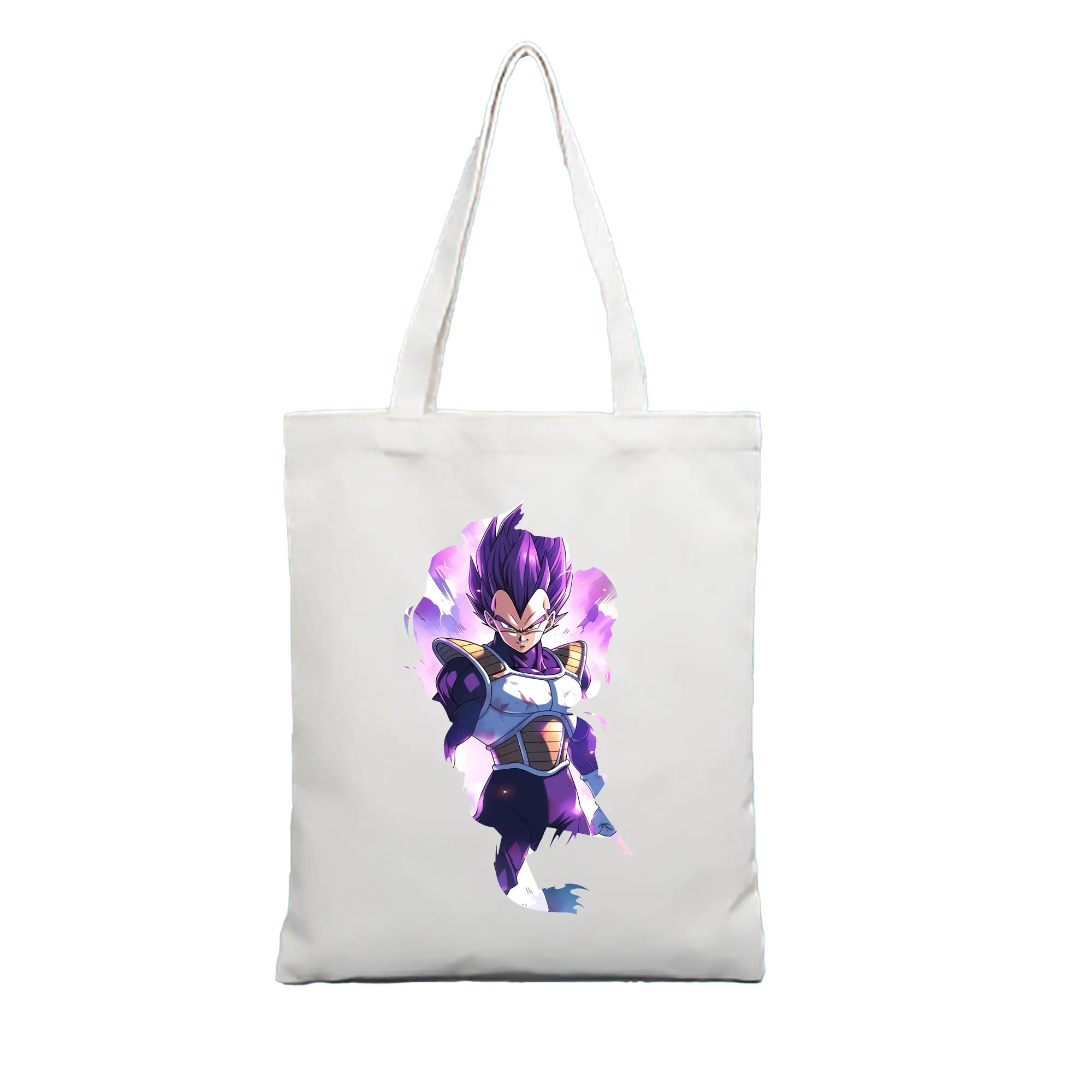 ドラゴンボール グッズ ベジータ - 縦型キャンバス手提げバッグ（トートバッグ） ・ キャンバス素材 ・ ショッピング用 ・ 軽量 丈夫 お手入れ簡単