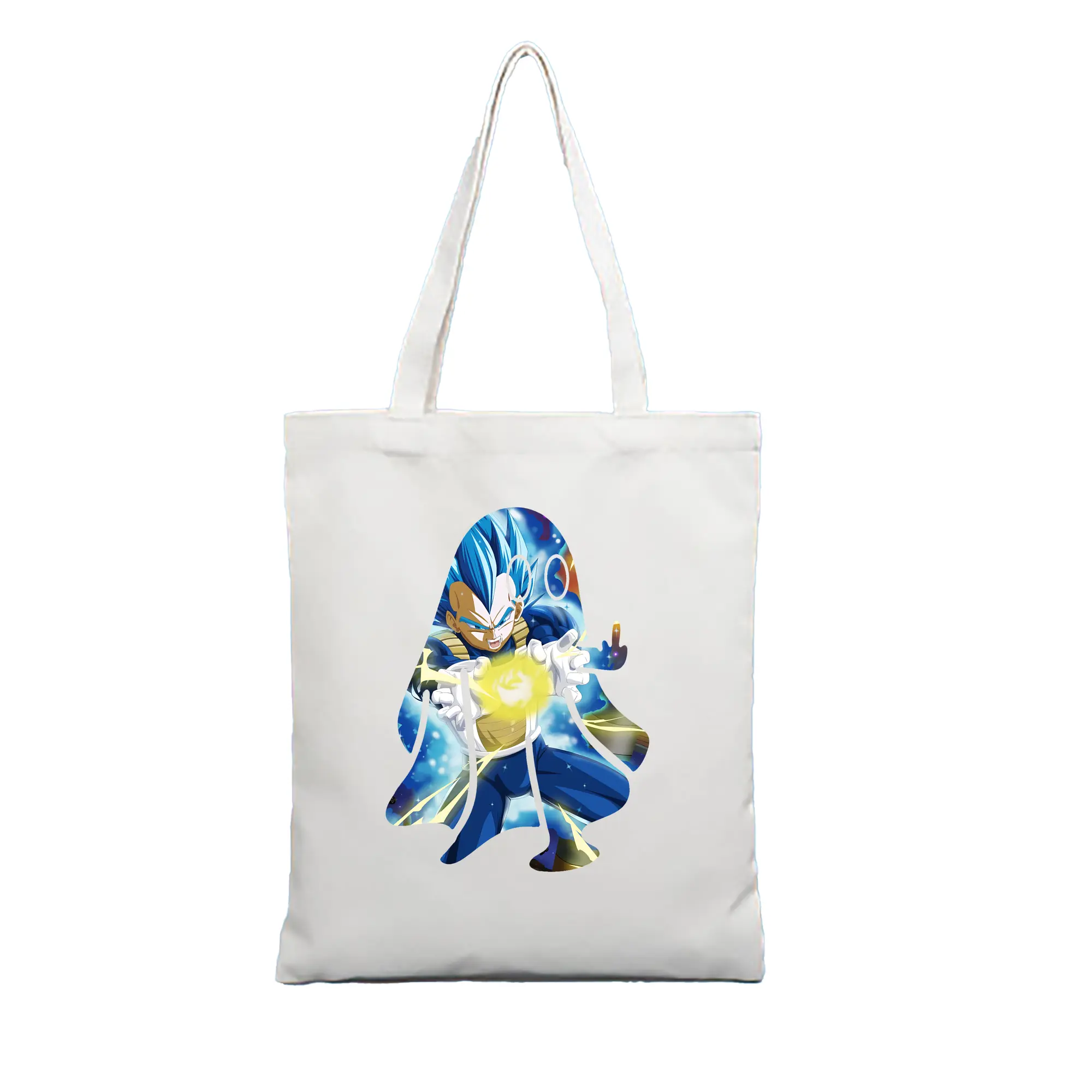 ドラゴンボール グッズ ベジータ - 縦型キャンバス手提げバッグ（トートバッグ） ・ キャンバス素材 ・ ショッピング用 ・ 軽量 丈夫 お手入れ簡単