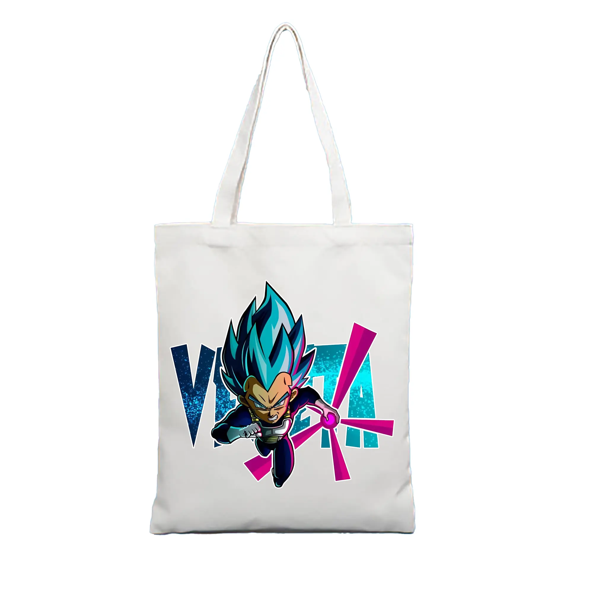 ドラゴンボール グッズ ベジータ - 縦型キャンバス手提げバッグ（トートバッグ） ・ キャンバス素材 ・ ショッピング用 ・ 軽量 丈夫 お手入れ簡単