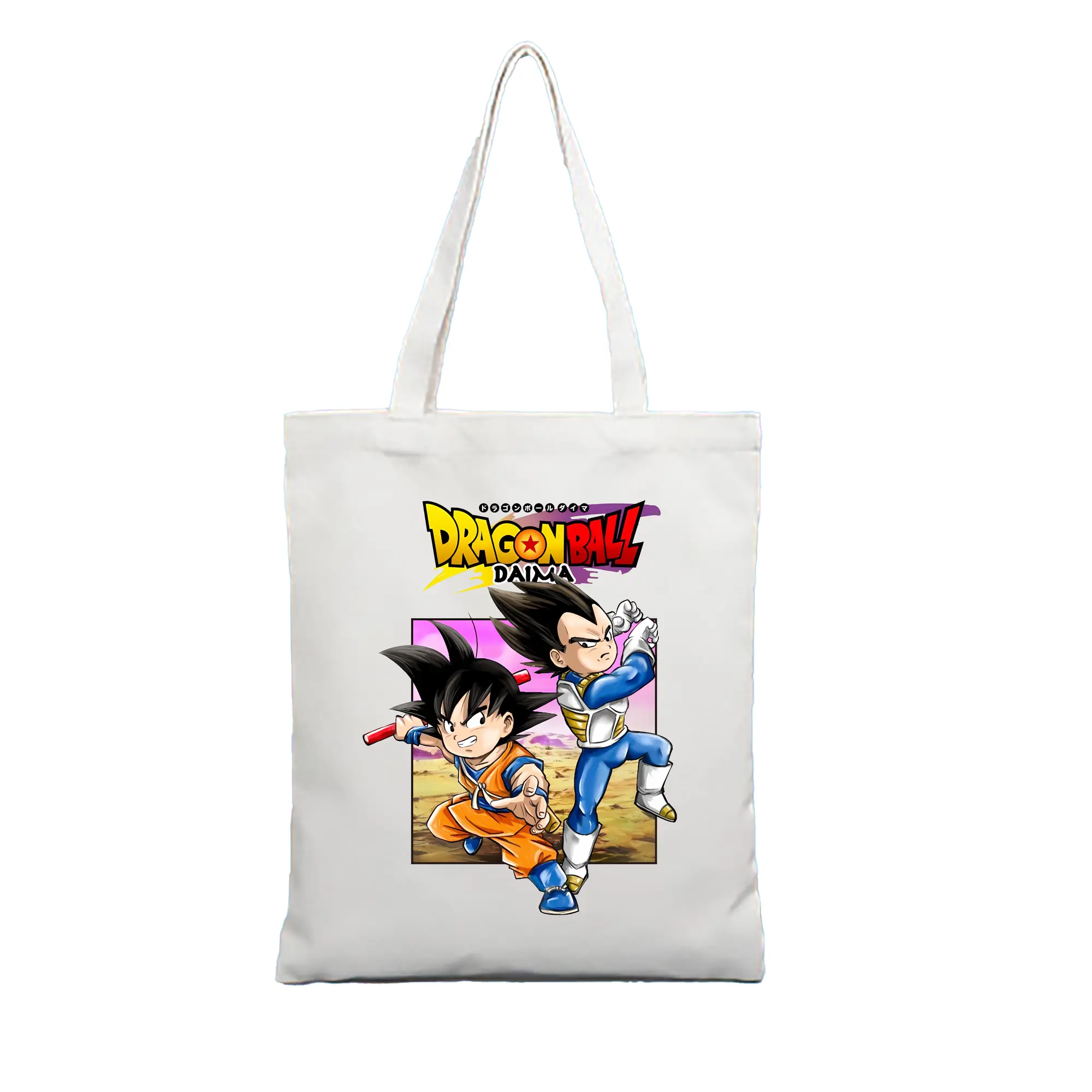 ドラゴンボール グッズ ベジータ - 縦型キャンバス手提げバッグ（トートバッグ） ・ キャンバス素材 ・ ショッピング用 ・ 軽量 丈夫 お手入れ簡単