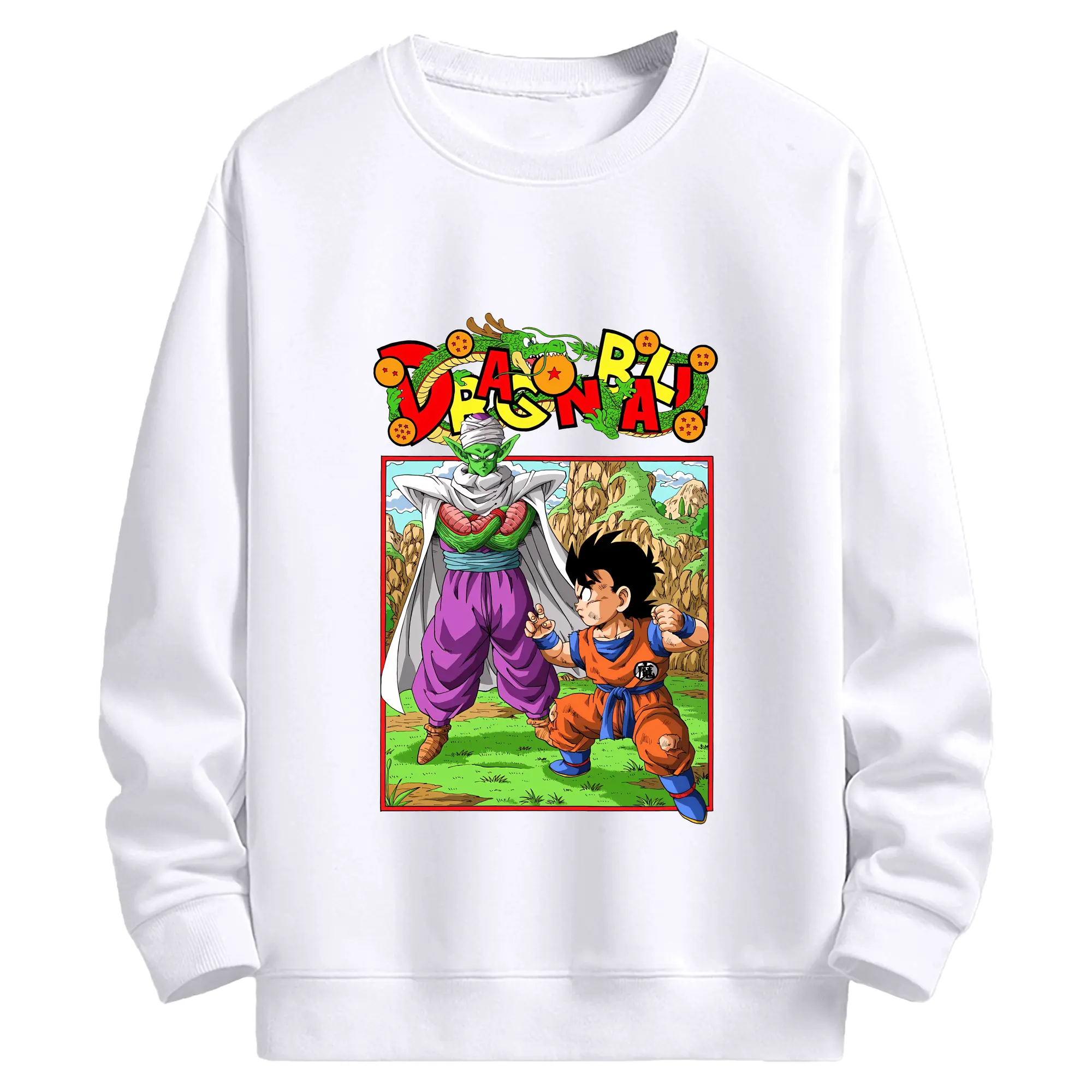ドラゴンボール グッズ ピッコロ - 高品質 クルーネック スウェット ・ コットン59％ ポリエステル41％ ・ ユニセックス 長袖 トレーナー ・ カジュアル デイリー スポーツ 散歩用