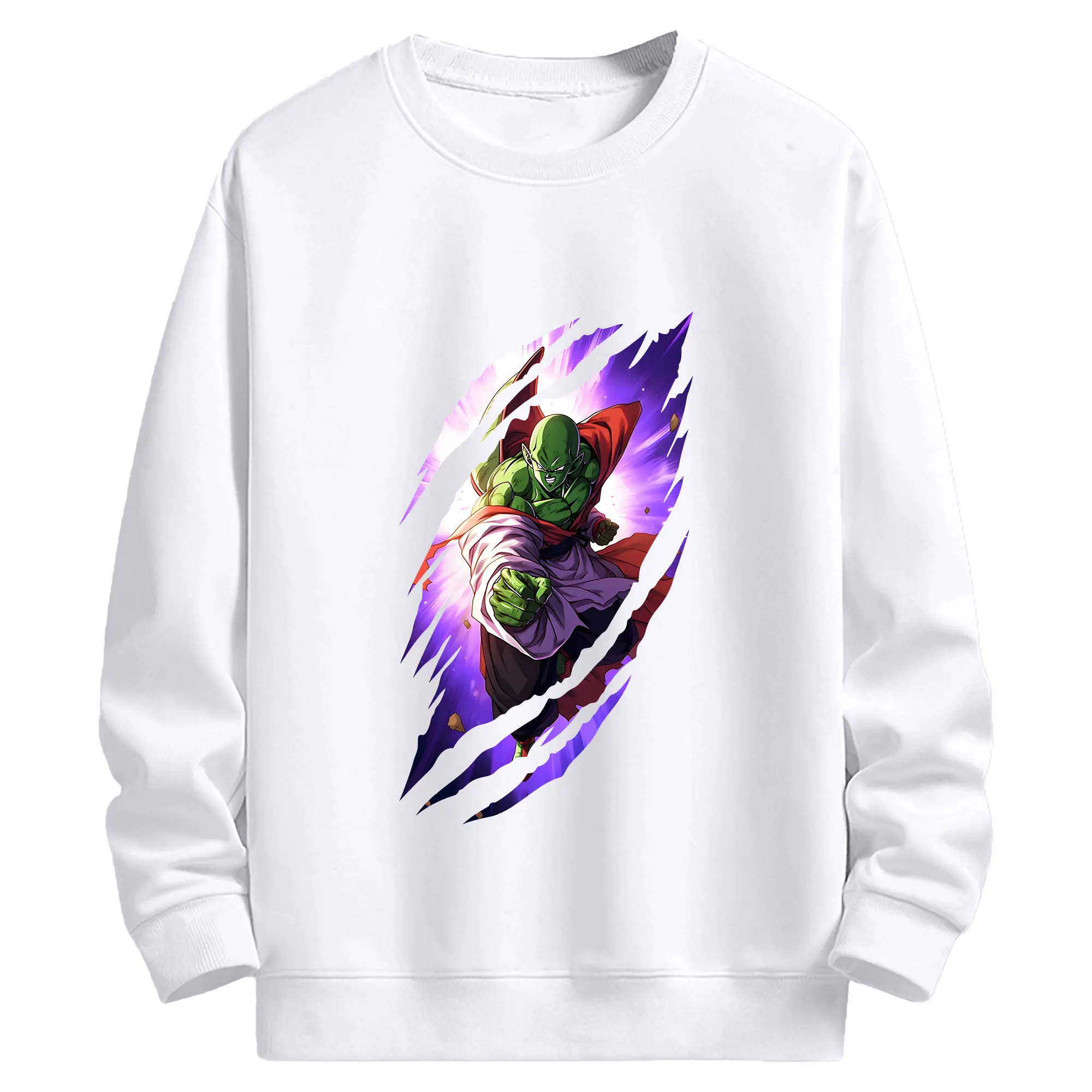 ドラゴンボール グッズ ピッコロ - 高品質 クルーネック スウェット ・ コットン59％ ポリエステル41％ ・ ユニセックス 長袖 トレーナー ・ カジュアル デイリー スポーツ 散歩用