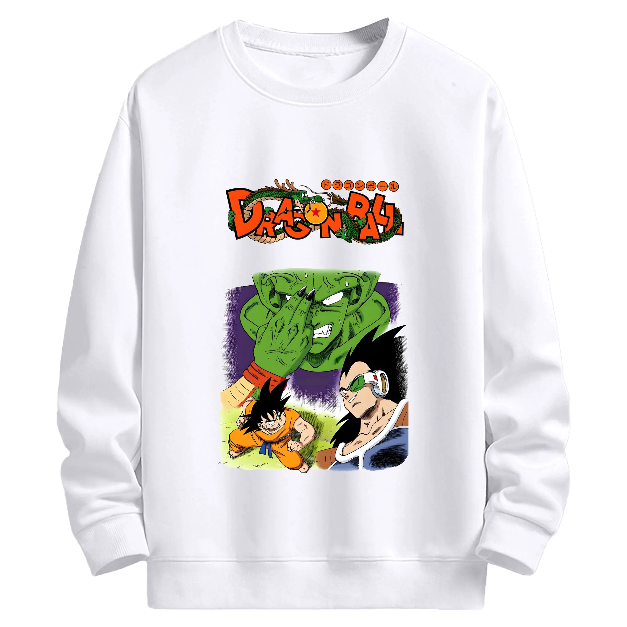 ドラゴンボール グッズ ピッコロ - 高品質 クルーネック スウェット ・ コットン59％ ポリエステル41％ ・ ユニセックス 長袖 トレーナー ・ カジュアル デイリー スポーツ 散歩用