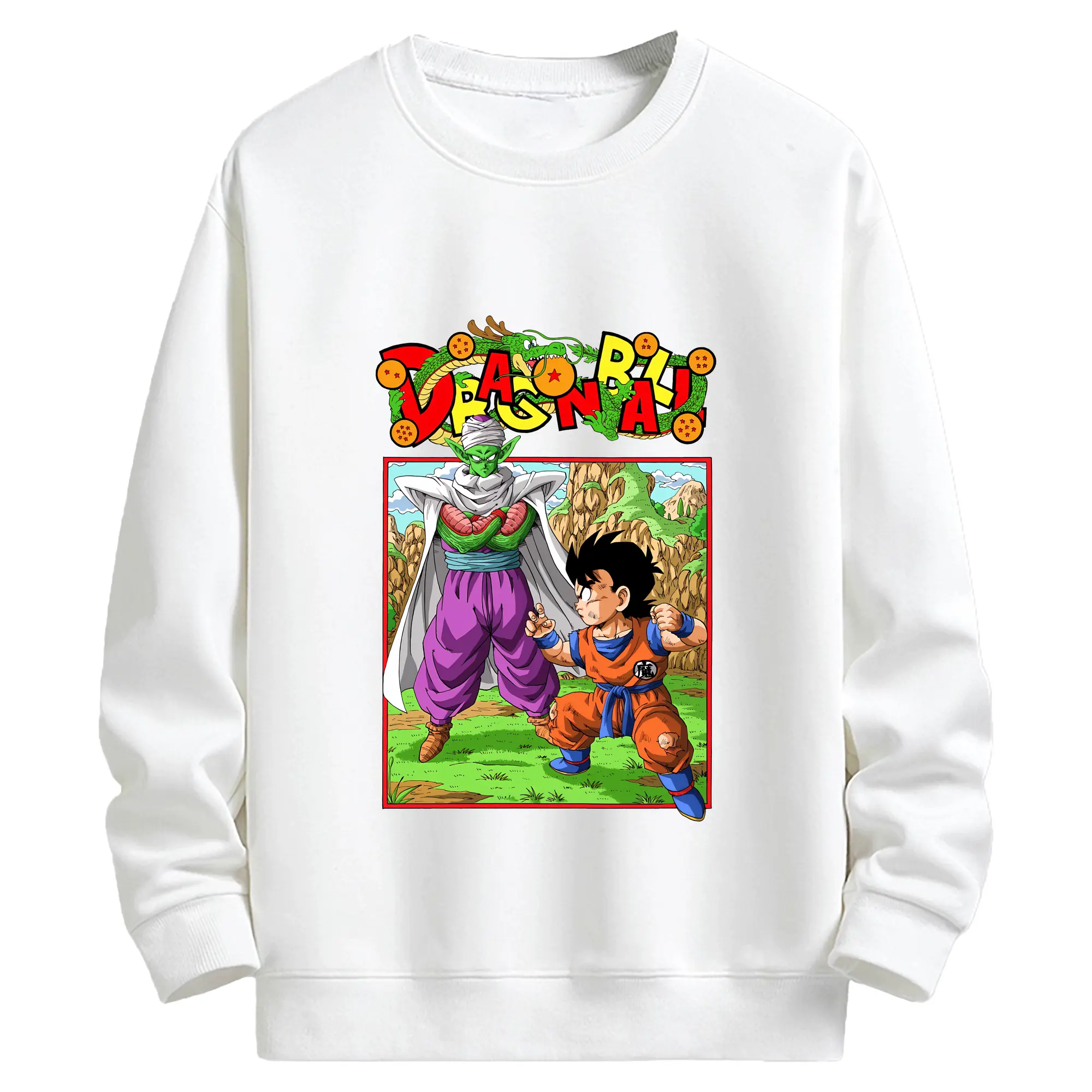 ドラゴンボール グッズ ピッコロ - キッズ クルーネックスウェットシャツ ・ フロントプリント ・ 綿80％ ポリエステル20％ ・ 快適 通学 スポーツ 日常使い お散歩用