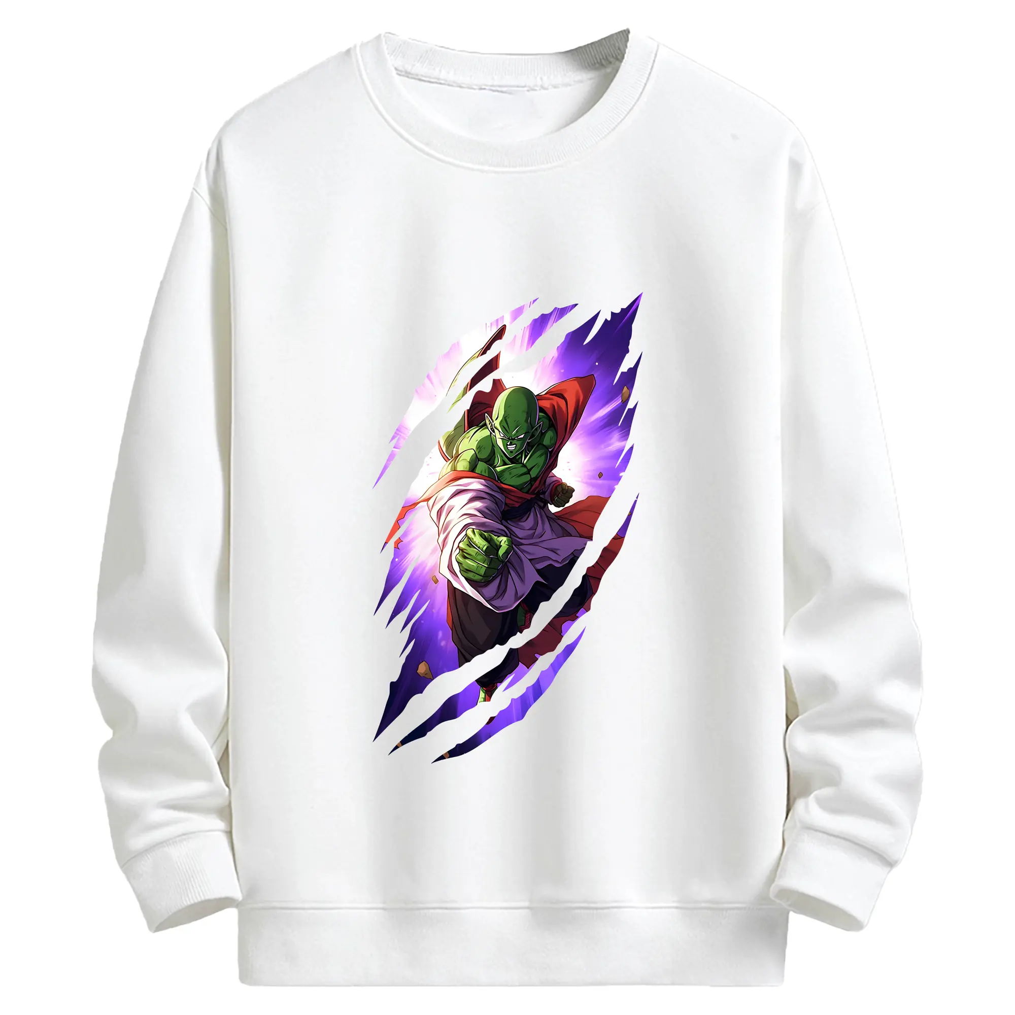 ドラゴンボール グッズ ピッコロ - キッズ クルーネックスウェットシャツ ・ フロントプリント ・ 綿80％ ポリエステル20％ ・ 快適 通学 スポーツ 日常使い お散歩用