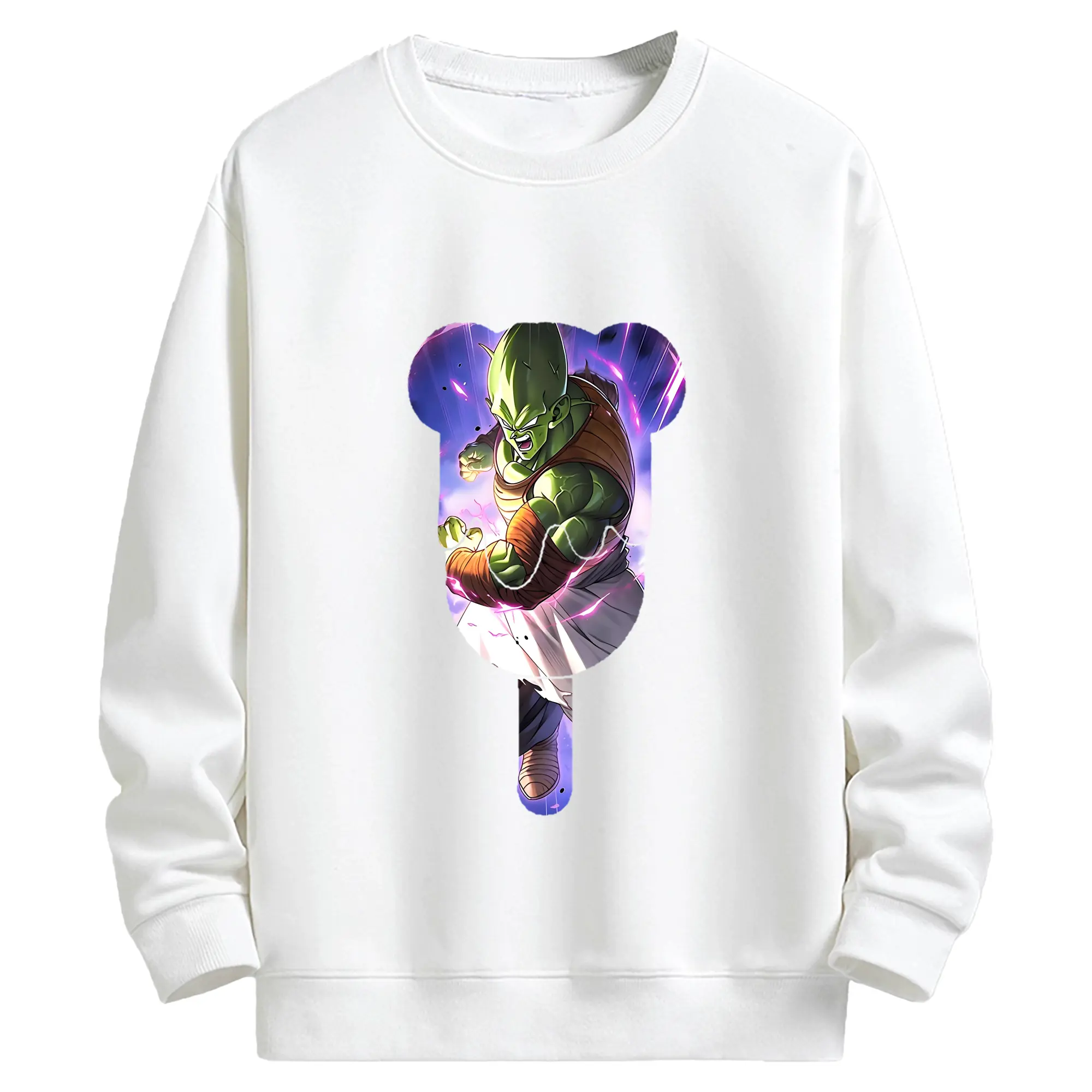 ドラゴンボール グッズ ピッコロ - キッズ クルーネックスウェットシャツ ・ フロントプリント ・ 綿80％ ポリエステル20％ ・ 快適 通学 スポーツ 日常使い お散歩用