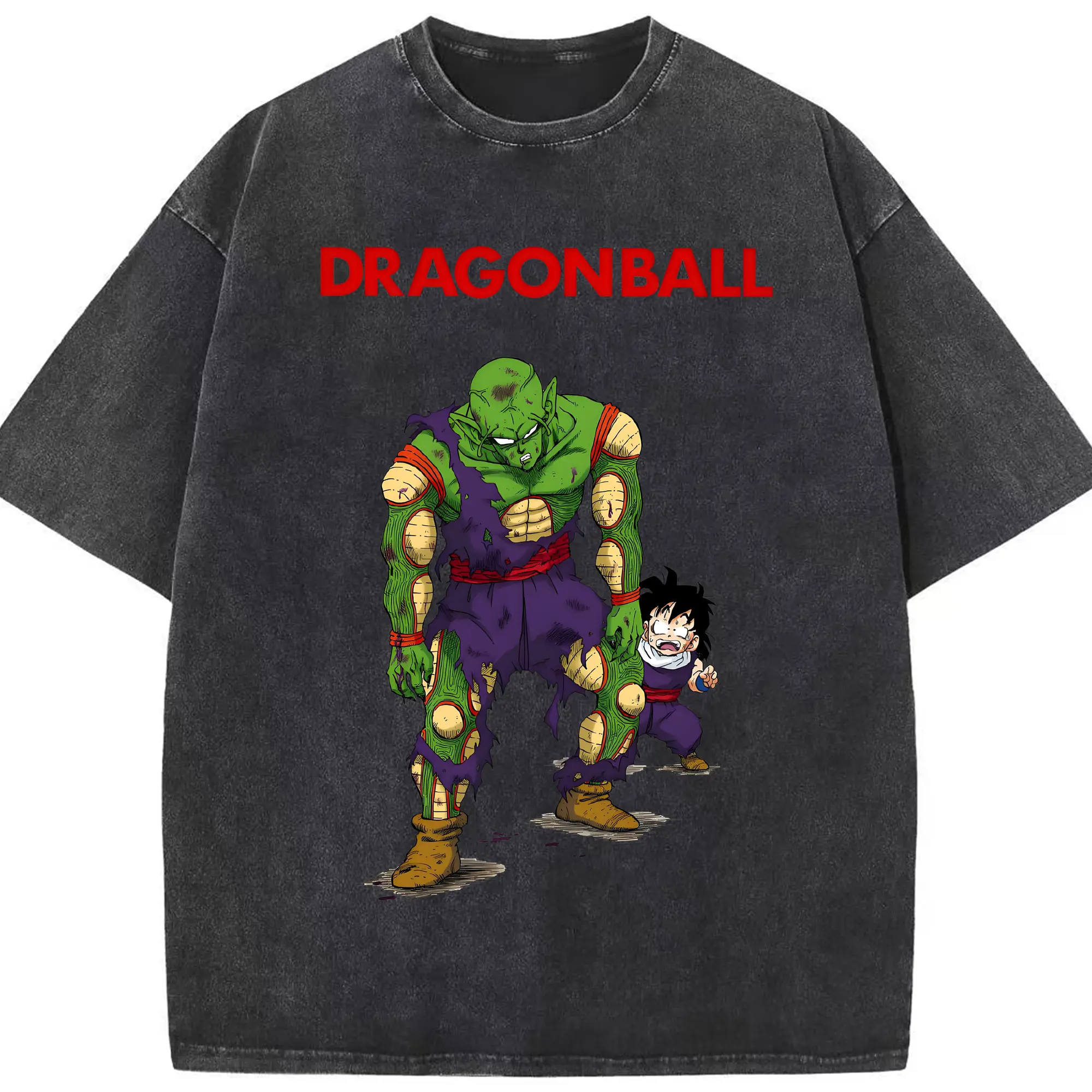 ドラゴンボール グッズ ピッコロ - 綿100％ ヴィンテージ風 半袖Tシャツ ・ フロントプリント ・ 柔らか肌触り ・ 通気性 快適 ・ スポーツ カジュアル 外出用
