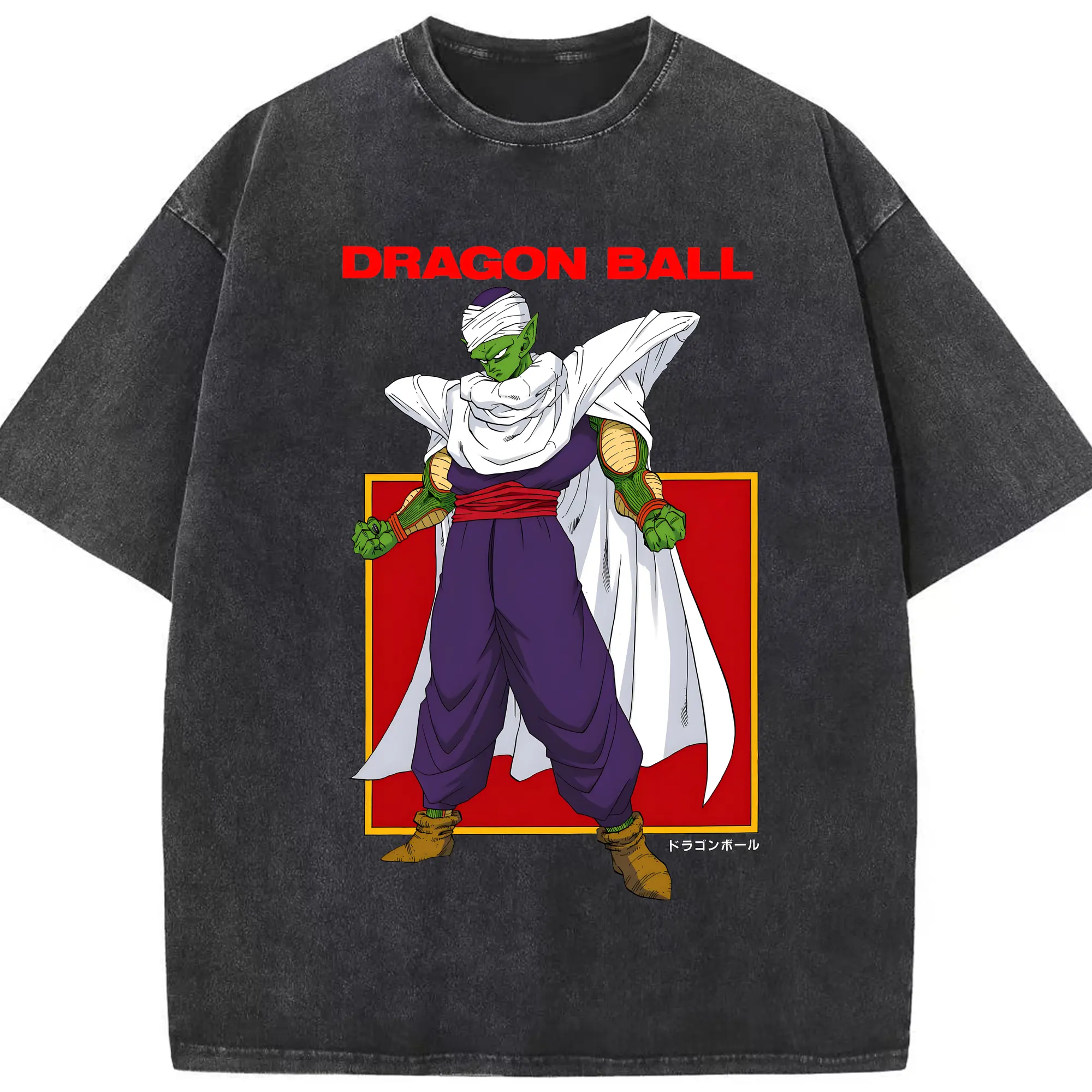 ドラゴンボール グッズ ピッコロ - 綿100％ ヴィンテージ風 半袖Tシャツ ・ フロントプリント ・ 柔らか肌触り ・ 通気性 快適 ・ スポーツ カジュアル 外出用