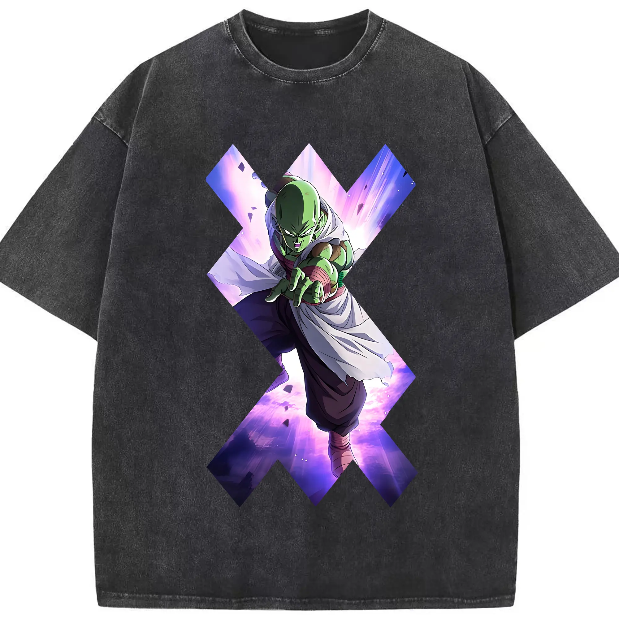 ドラゴンボール グッズ ピッコロ - 綿100％ ヴィンテージ風 半袖Tシャツ ・ フロントプリント ・ 柔らか肌触り ・ 通気性 快適 ・ スポーツ カジュアル 外出用