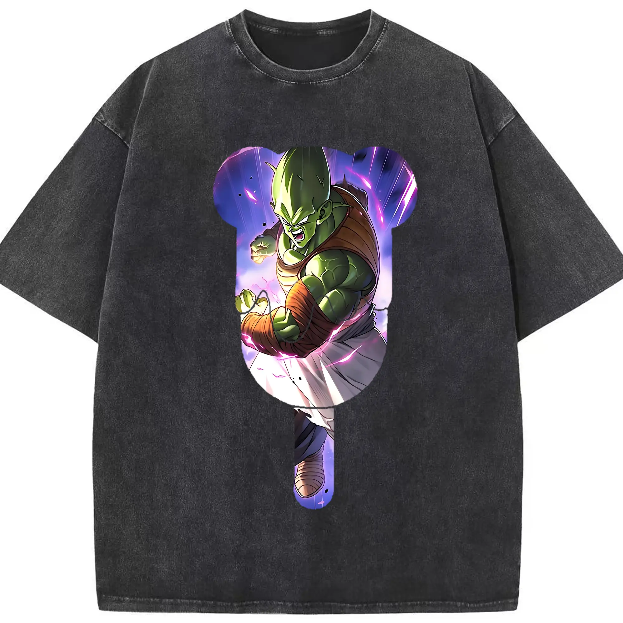 ドラゴンボール グッズ ピッコロ - 綿100％ ヴィンテージ風 半袖Tシャツ ・ フロントプリント ・ 柔らか肌触り ・ 通気性 快適 ・ スポーツ カジュアル 外出用