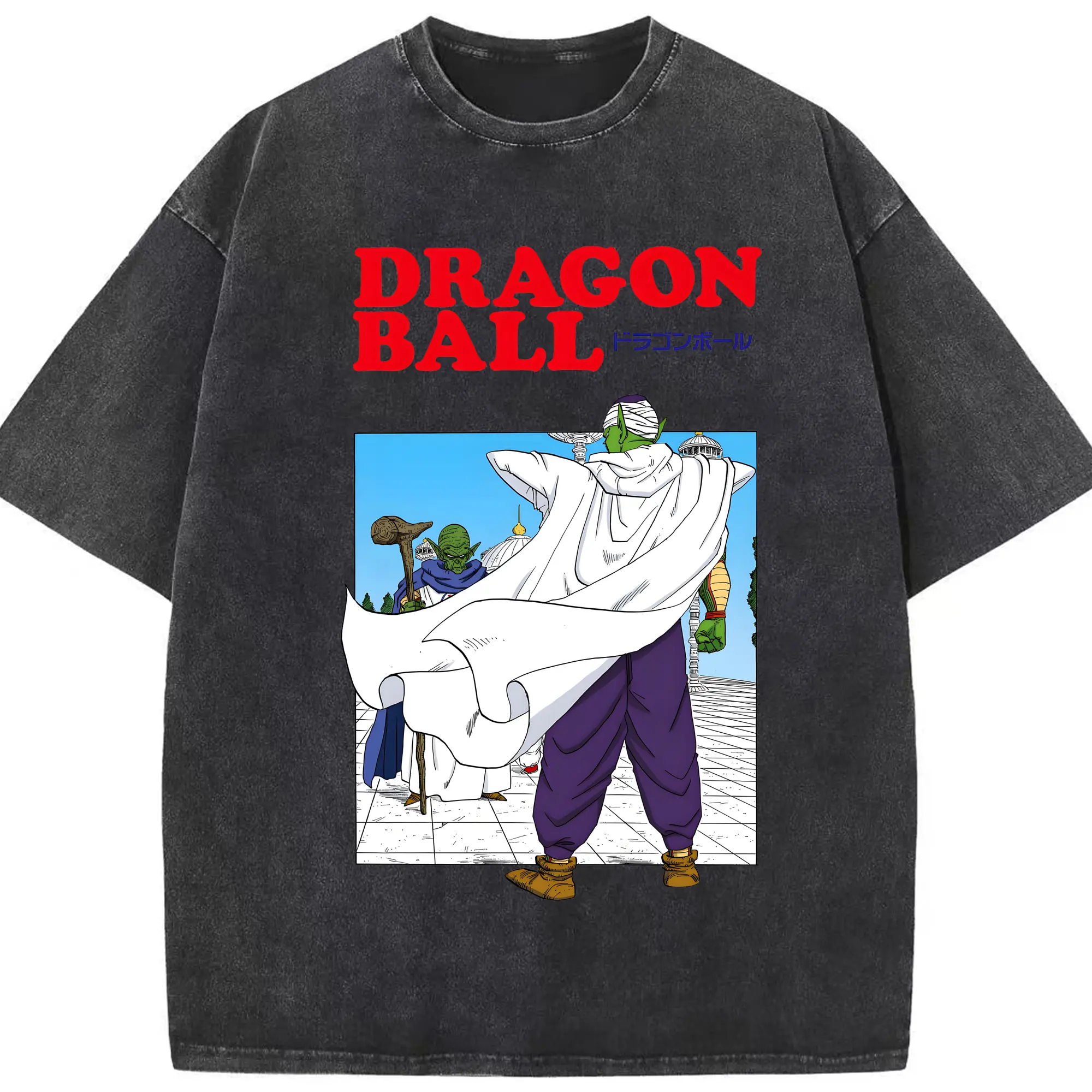 ドラゴンボール グッズ ピッコロ - 綿100％ ヴィンテージ風 半袖Tシャツ ・ フロントプリント ・ 柔らか肌触り ・ 通気性 快適 ・ スポーツ カジュアル 外出用