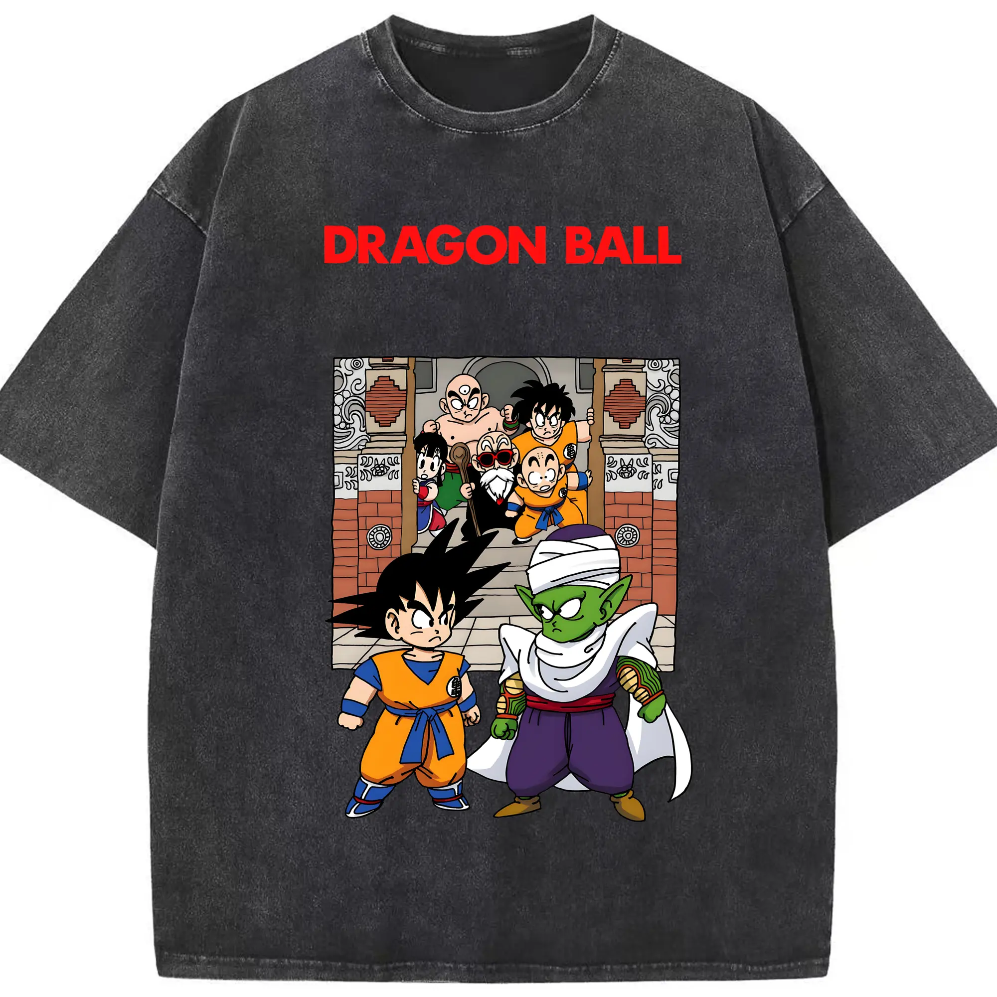 ドラゴンボール グッズ ピッコロ - 綿100％ ヴィンテージ風 半袖Tシャツ ・ フロントプリント ・ 柔らか肌触り ・ 通気性 快適 ・ スポーツ カジュアル 外出用