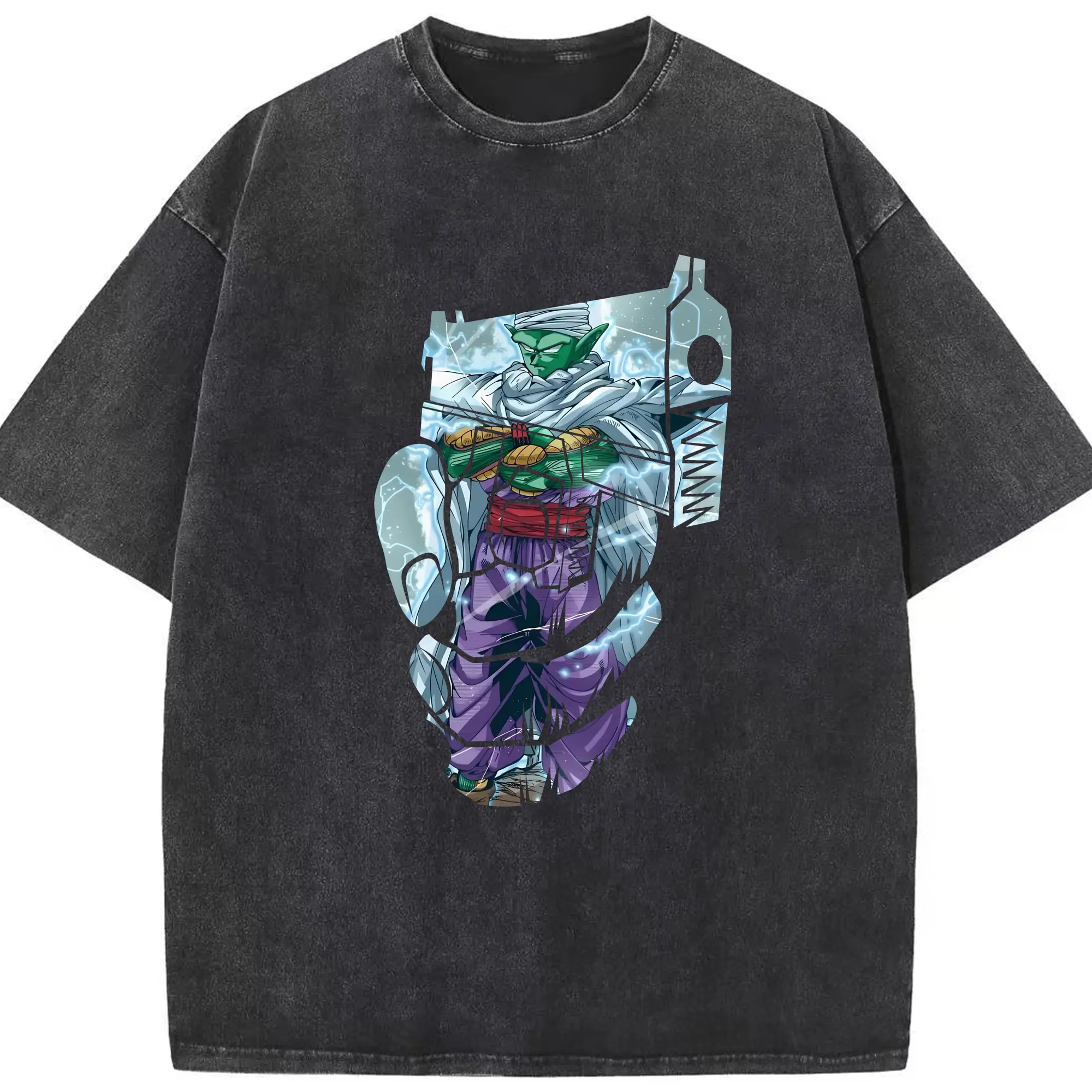 ドラゴンボール グッズ ピッコロ - 綿100％ ヴィンテージ風 半袖Tシャツ ・ フロントプリント ・ 柔らか肌触り ・ 通気性 快適 ・ スポーツ カジュアル 外出用