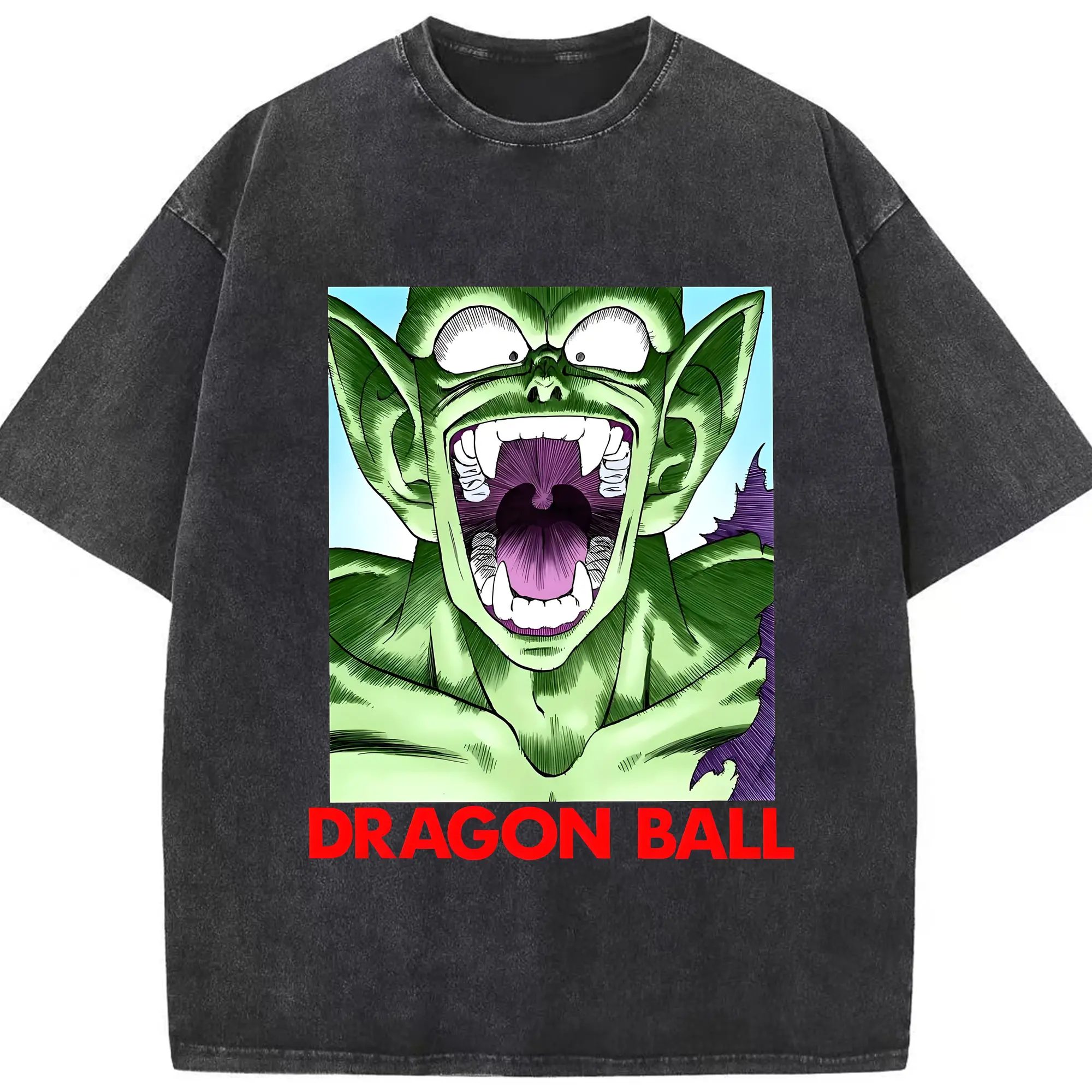 ドラゴンボール グッズ ピッコロ - 綿100％ ヴィンテージ風 半袖Tシャツ ・ フロントプリント ・ 柔らか肌触り ・ 通気性 快適 ・ スポーツ カジュアル 外出用