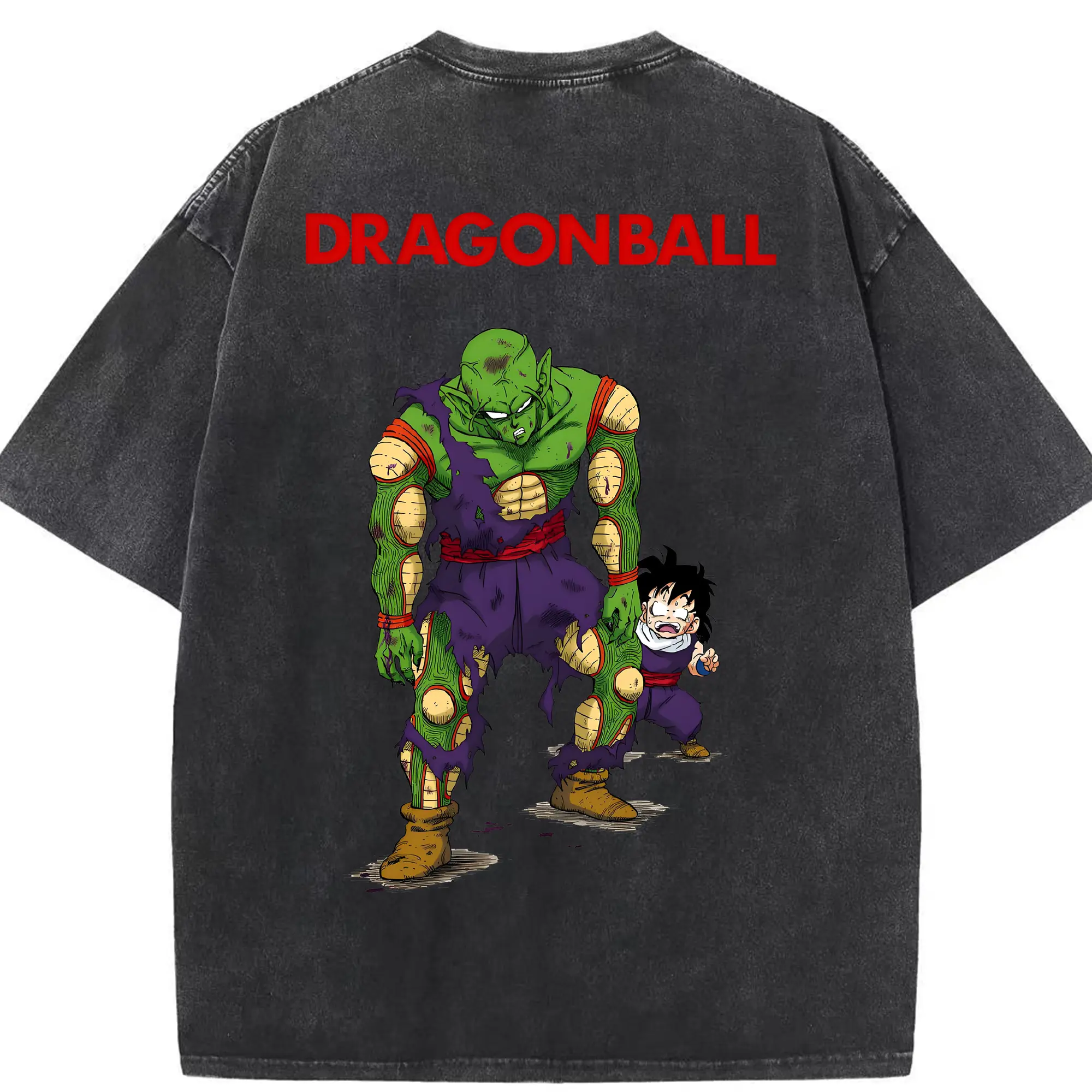 ドラゴンボール グッズ ピッコロ - 綿100％ ヴィンテージ風 半袖Tシャツ ・ 背面プリント ・ 柔らか肌触り ・ 通気性 快適 ・ スポーツ カジュアル 外出用