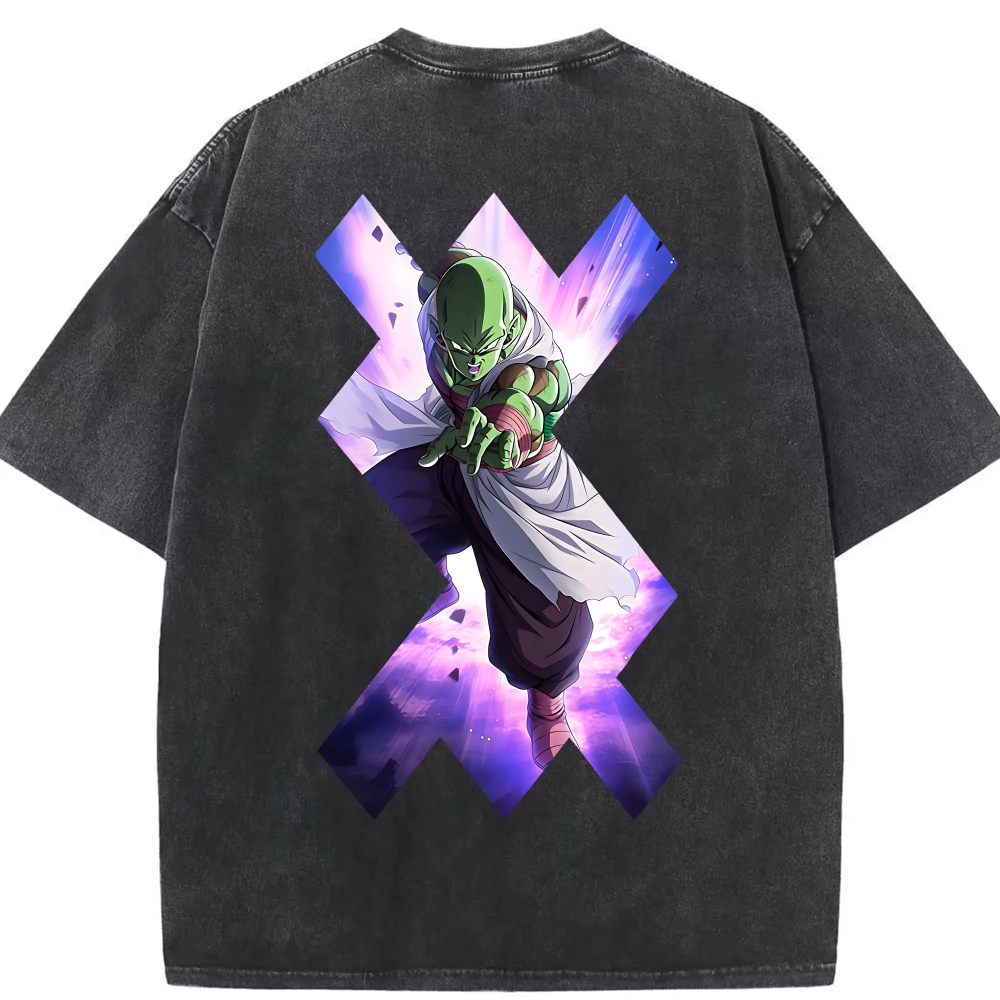 ドラゴンボール グッズ ピッコロ - 綿100％ ヴィンテージ風 半袖Tシャツ ・ 背面プリント ・ 柔らか肌触り ・ 通気性 快適 ・ スポーツ カジュアル 外出用