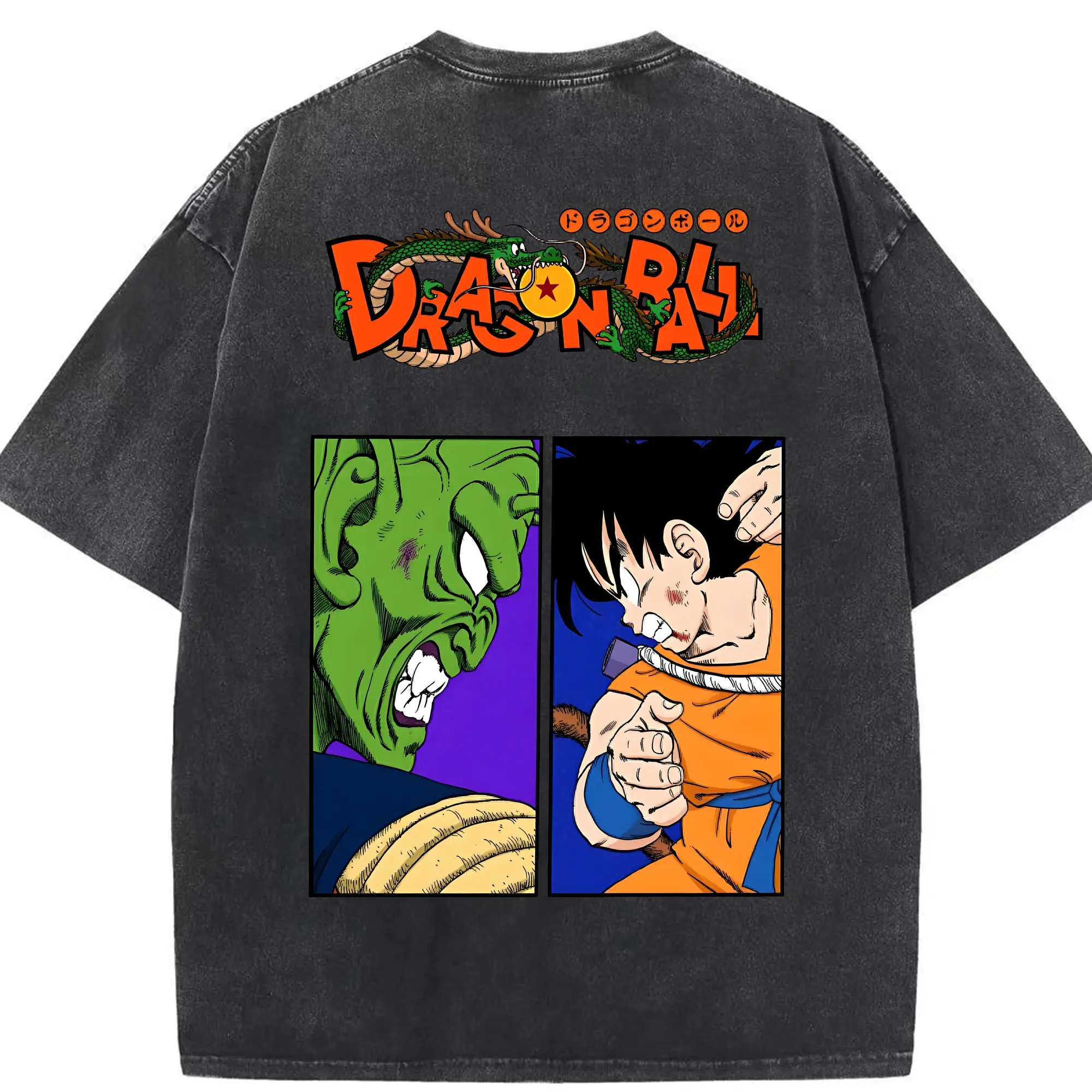 ドラゴンボール グッズ ピッコロ - 綿100％ ヴィンテージ風 半袖Tシャツ ・ 背面プリント ・ 柔らか肌触り ・ 通気性 快適 ・ スポーツ カジュアル 外出用