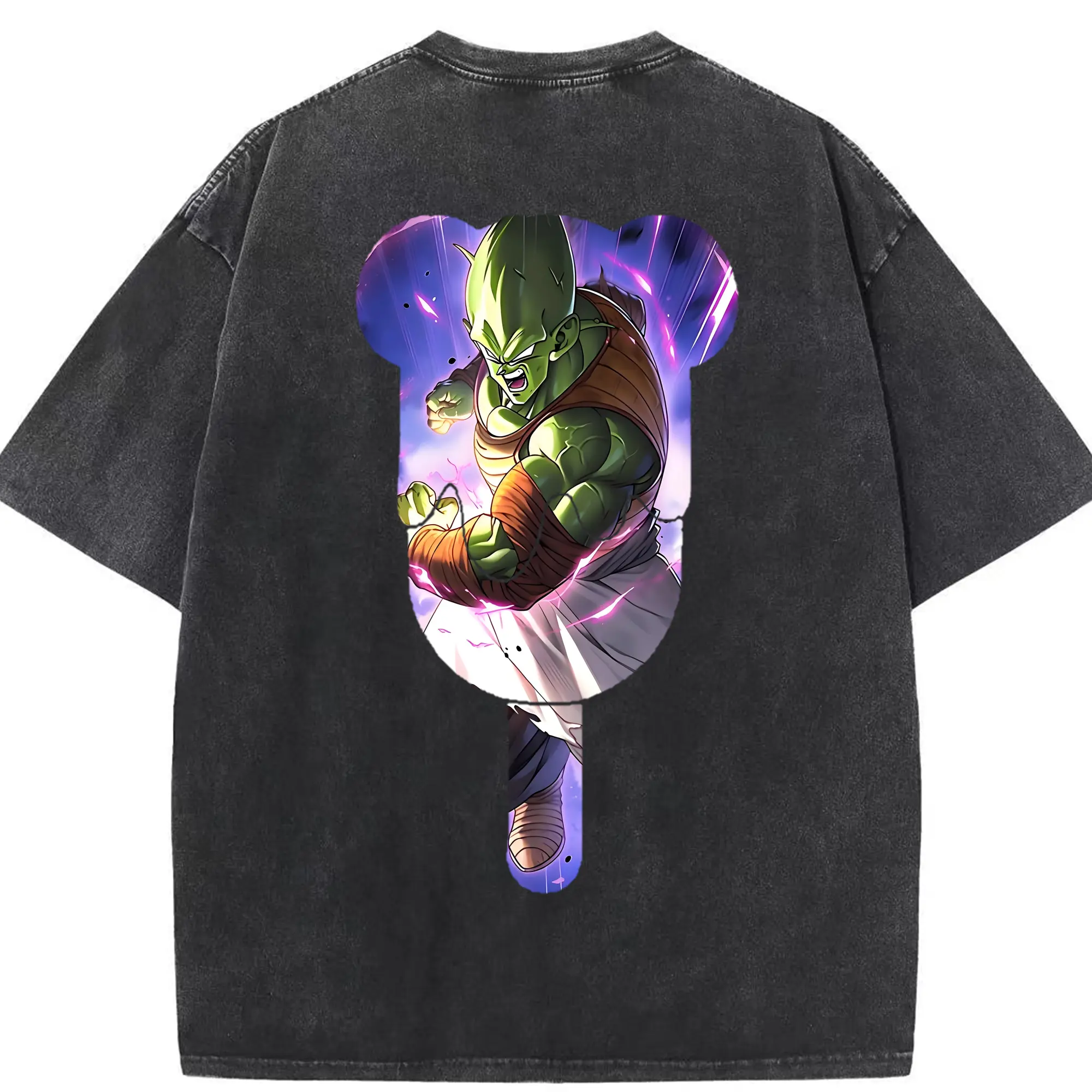 ドラゴンボール グッズ ピッコロ - 綿100％ ヴィンテージ風 半袖Tシャツ ・ 背面プリント ・ 柔らか肌触り ・ 通気性 快適 ・ スポーツ カジュアル 外出用