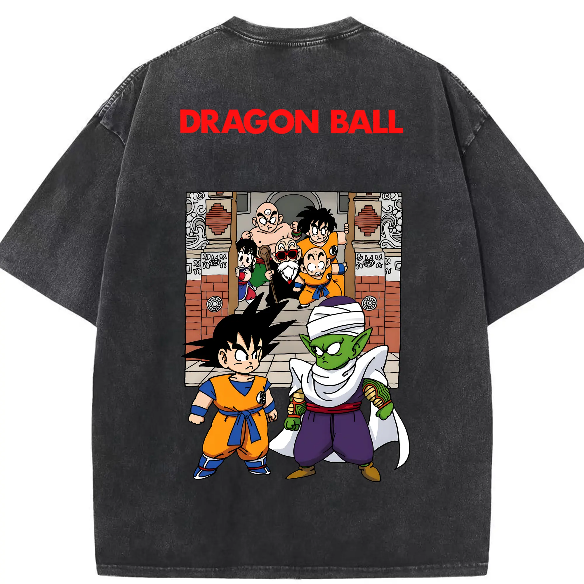 ドラゴンボール グッズ ピッコロ - 綿100％ ヴィンテージ風 半袖Tシャツ ・ 背面プリント ・ 柔らか肌触り ・ 通気性 快適 ・ スポーツ カジュアル 外出用