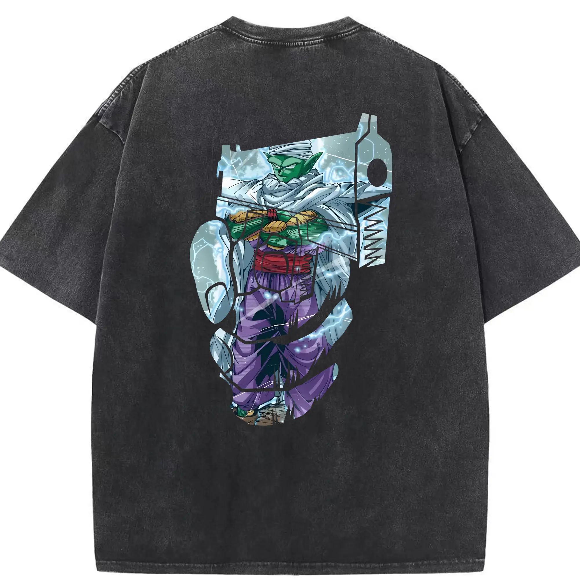 ドラゴンボール グッズ ピッコロ - 綿100％ ヴィンテージ風 半袖Tシャツ ・ 背面プリント ・ 柔らか肌触り ・ 通気性 快適 ・ スポーツ カジュアル 外出用