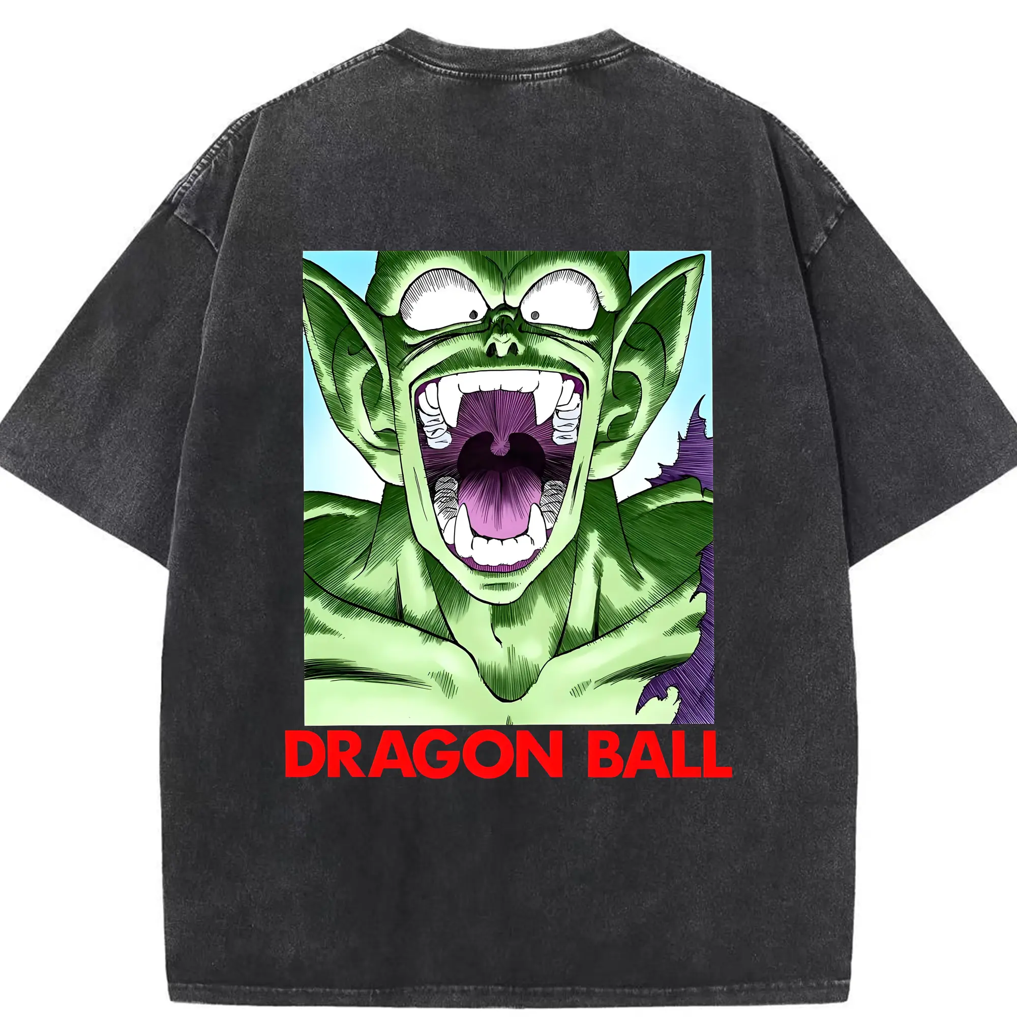 ドラゴンボール グッズ ピッコロ - 綿100％ ヴィンテージ風 半袖Tシャツ ・ 背面プリント ・ 柔らか肌触り ・ 通気性 快適 ・ スポーツ カジュアル 外出用