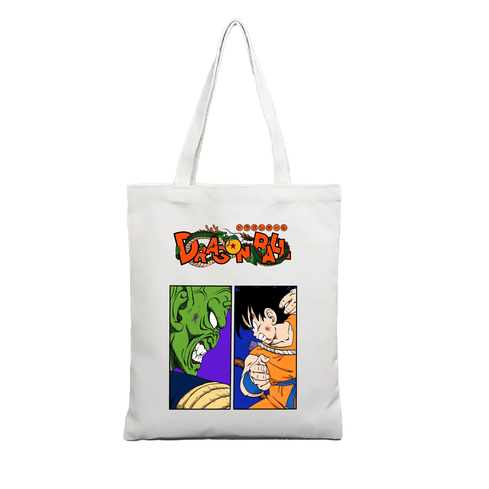 ドラゴンボール グッズ ピッコロ - 縦型キャンバス手提げバッグ（トートバッグ） ・ キャンバス素材 ・ ショッピング用 ・ 軽量 丈夫 お手入れ簡単