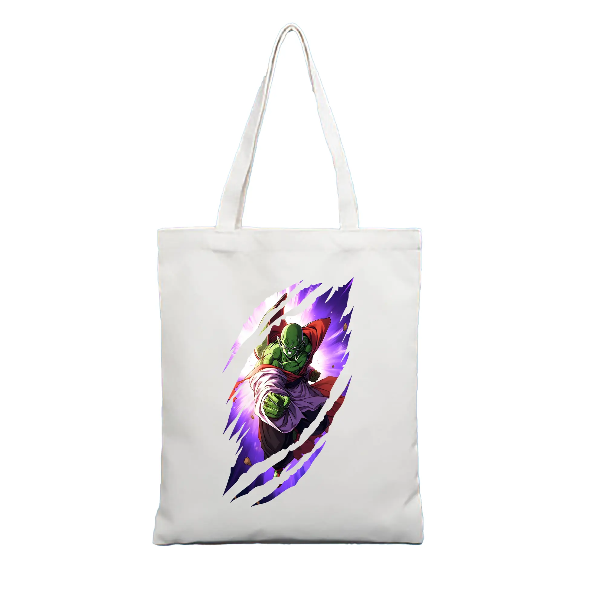 ドラゴンボール グッズ ピッコロ - 縦型キャンバス手提げバッグ（トートバッグ） ・ キャンバス素材 ・ ショッピング用 ・ 軽量 丈夫 お手入れ簡単