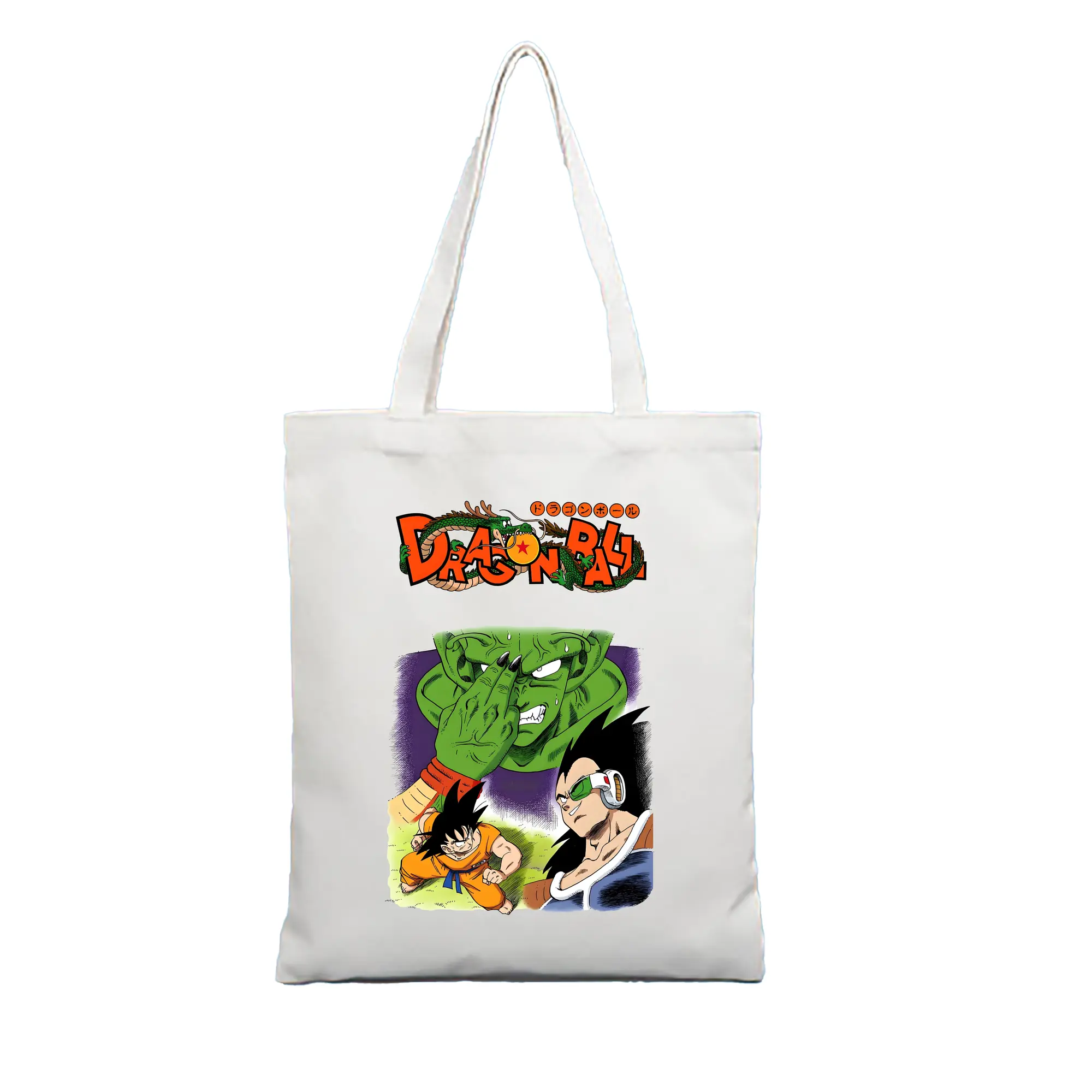 ドラゴンボール グッズ ピッコロ - 縦型キャンバス手提げバッグ（トートバッグ） ・ キャンバス素材 ・ ショッピング用 ・ 軽量 丈夫 お手入れ簡単