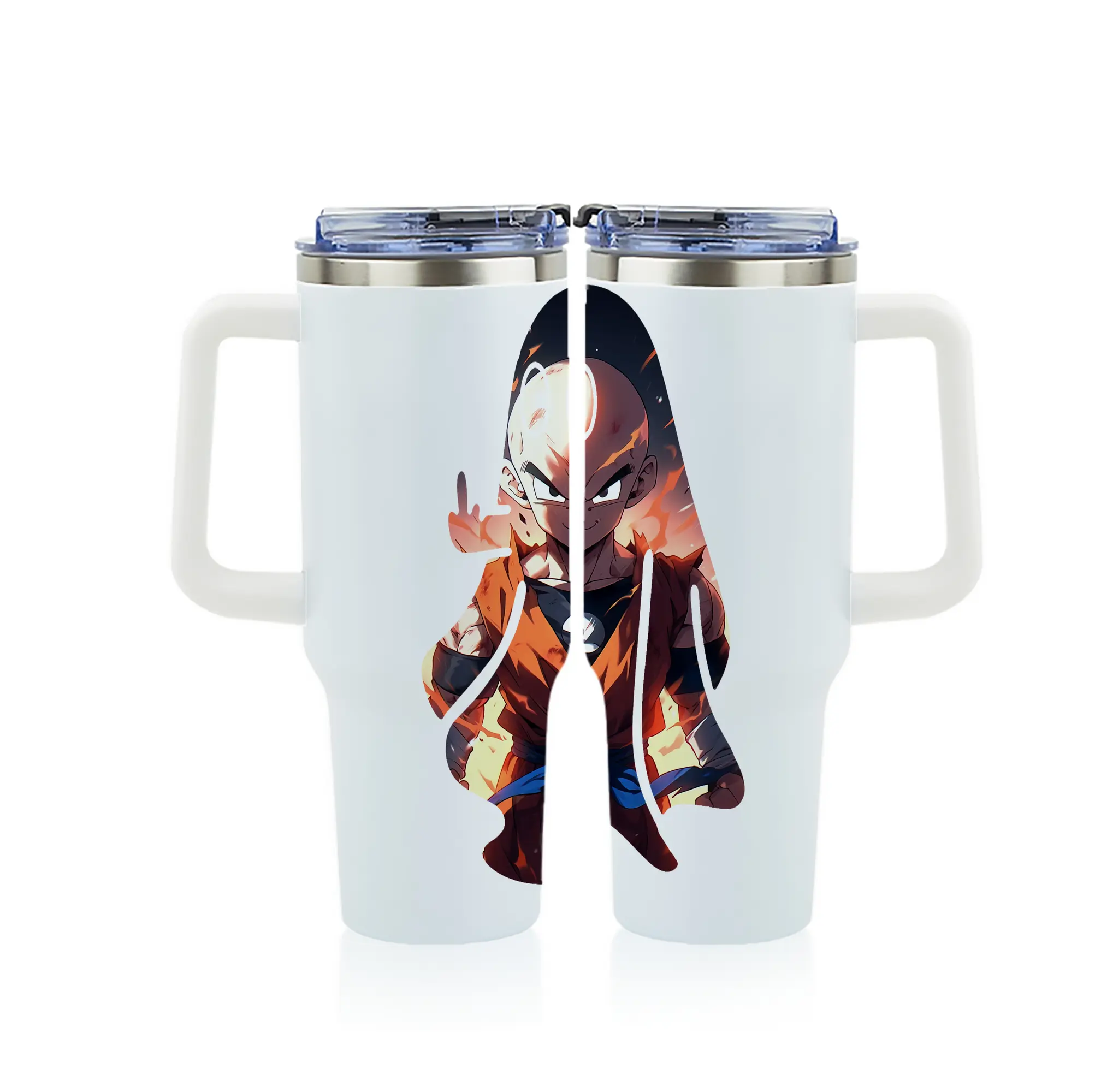 ドラゴンボール グッズクリリン - 1200mL フルプリント車用タンブラー ・ 304ステンレス 内側 ・ 201ステンレス 外側 ・ 保温 保冷 ・ 通勤 ドライブ アウトドア用