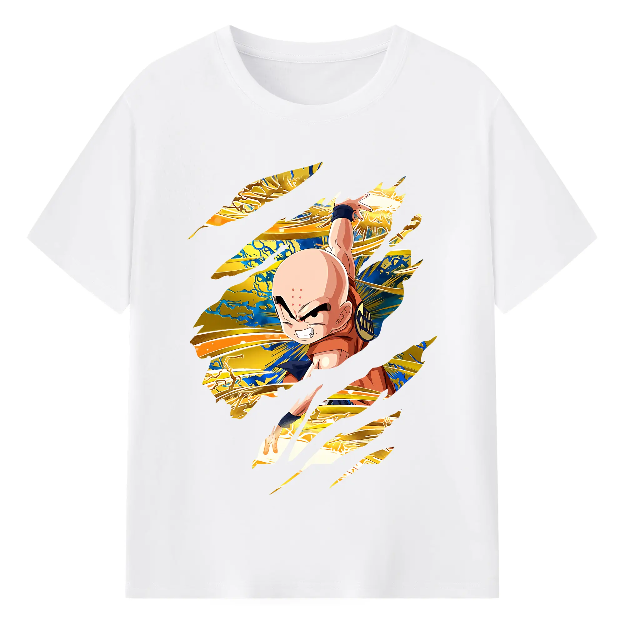 ドラゴンボール グッズクリリン - 綿100％ 半袖Tシャツ ・ フロントプリント ・ 快適 通気性 ・ 日常使い 散歩 スポーツ用