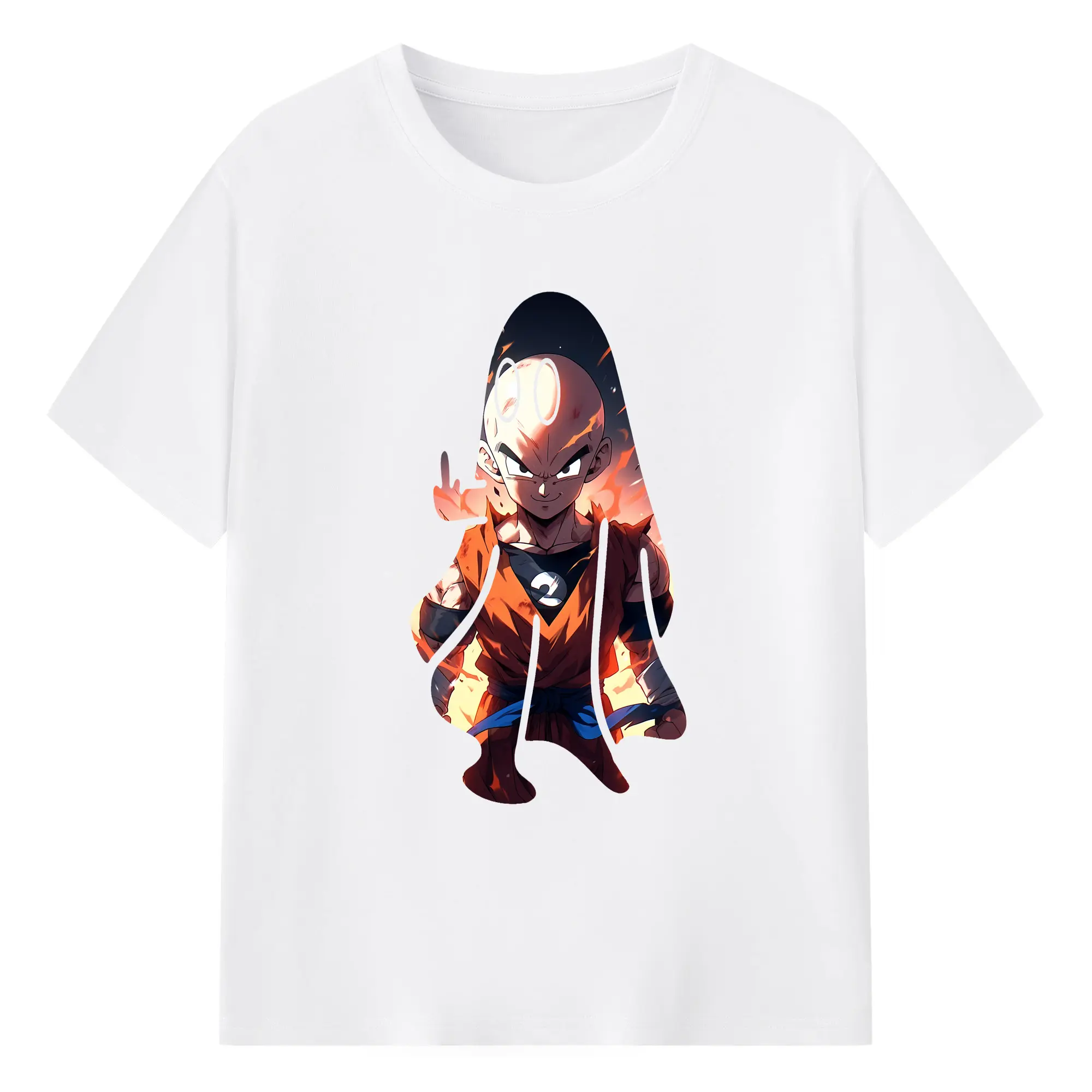 ドラゴンボール グッズクリリン - 綿100％ 半袖Tシャツ ・ フロントプリント ・ 快適 通気性 ・ 日常使い 散歩 スポーツ用