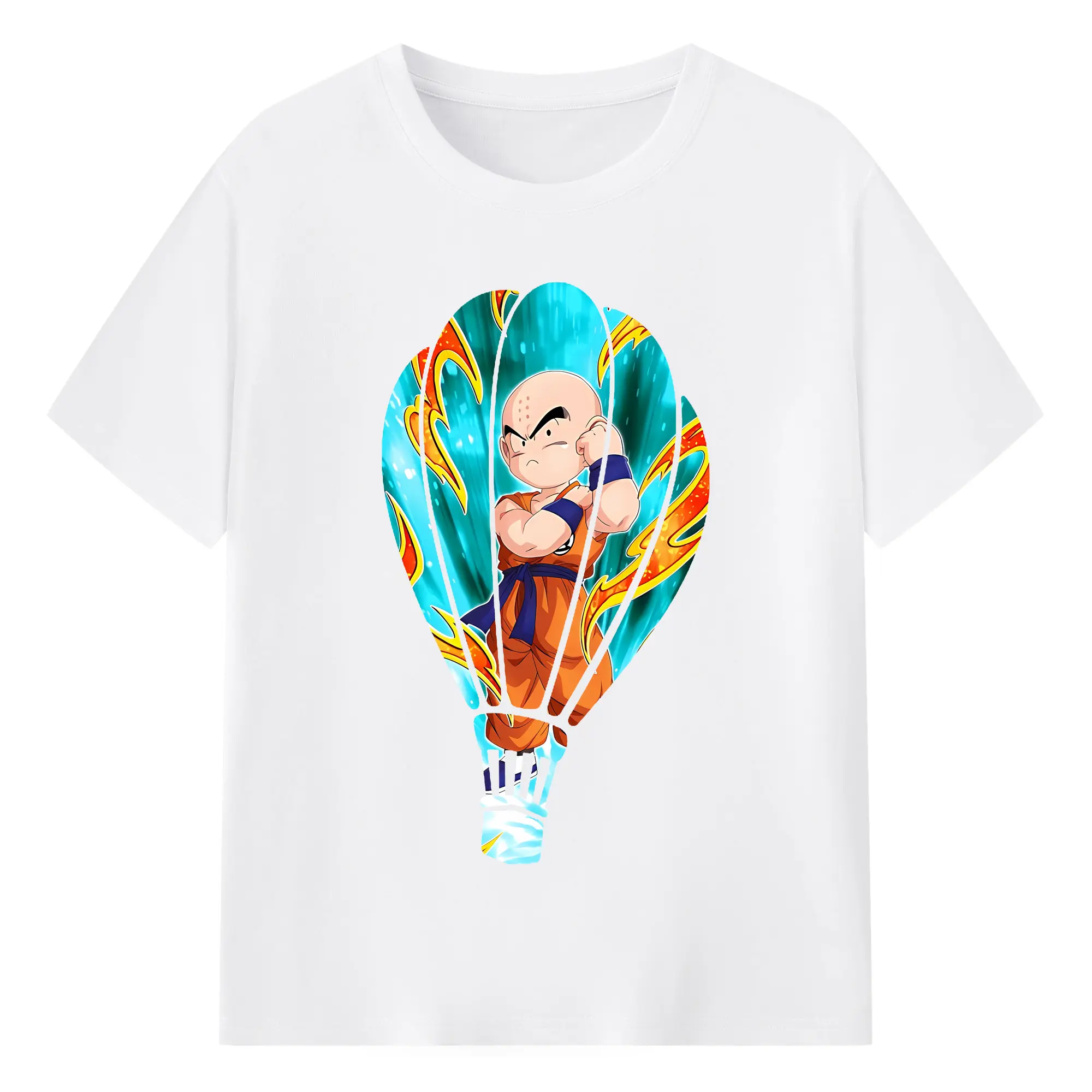 ドラゴンボール グッズクリリン - 綿100％ 半袖Tシャツ ・ フロントプリント ・ 快適 通気性 ・ 日常使い 散歩 スポーツ用