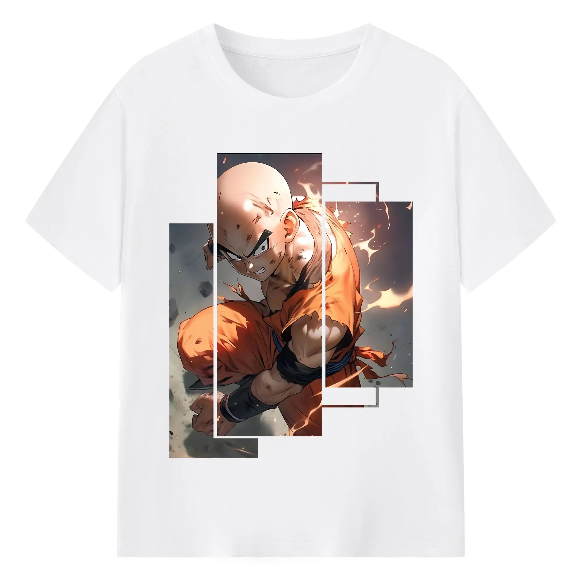 ドラゴンボール グッズクリリン - 綿100％ 半袖Tシャツ ・ フロントプリント ・ 快適 通気性 ・ 日常使い 散歩 スポーツ用