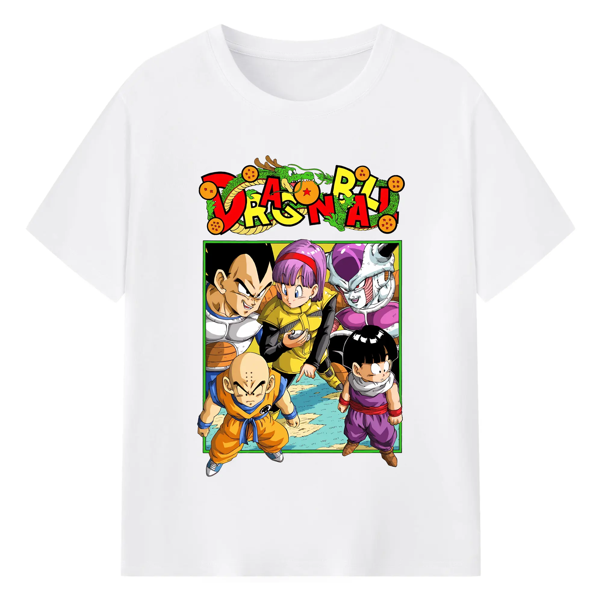 ドラゴンボール グッズクリリン - 綿100％ 半袖Tシャツ ・ フロントプリント ・ 快適 通気性 ・ 日常使い 散歩 スポーツ用