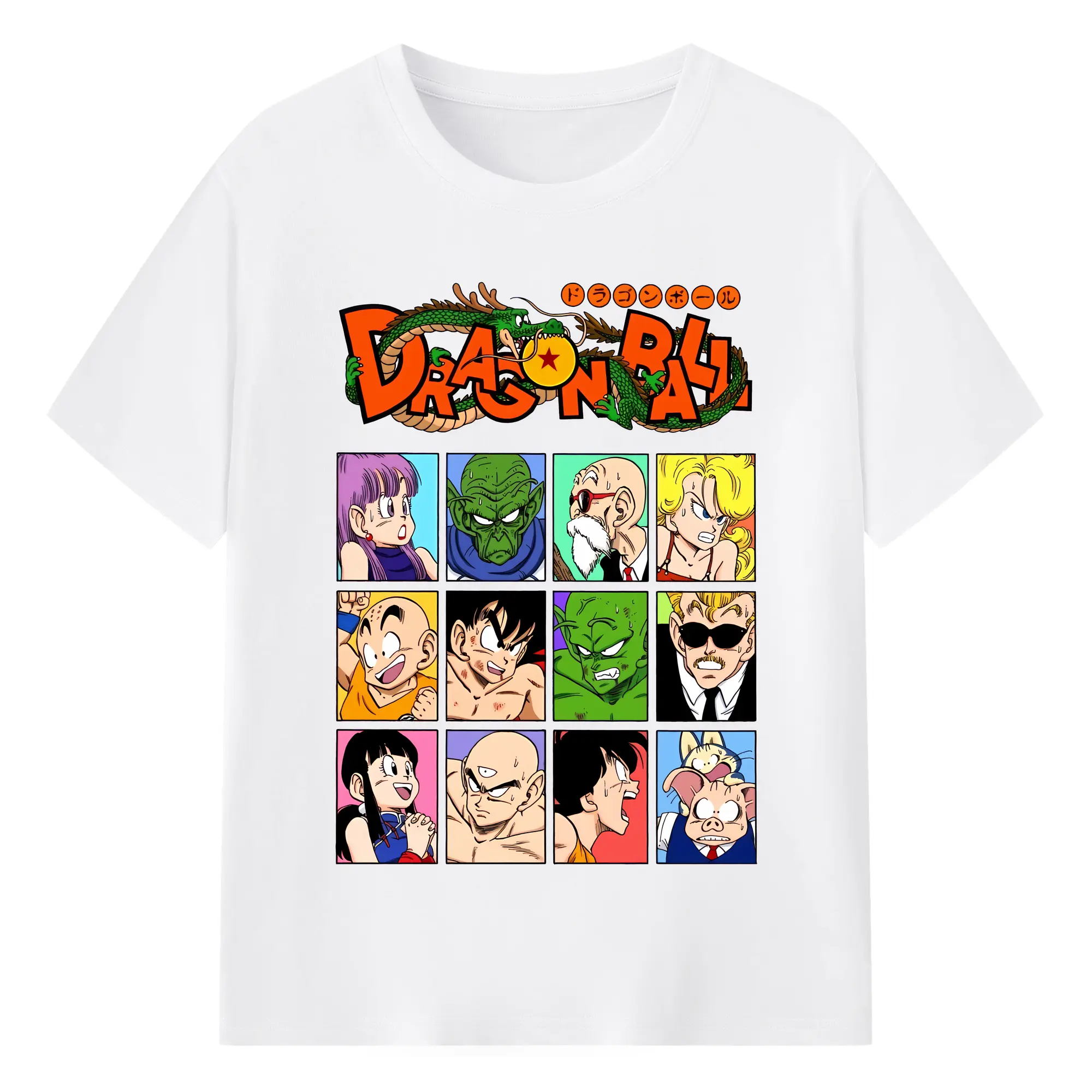 ドラゴンボール グッズクリリン - 綿100％ 半袖Tシャツ ・ フロントプリント ・ 快適 通気性 ・ 日常使い 散歩 スポーツ用