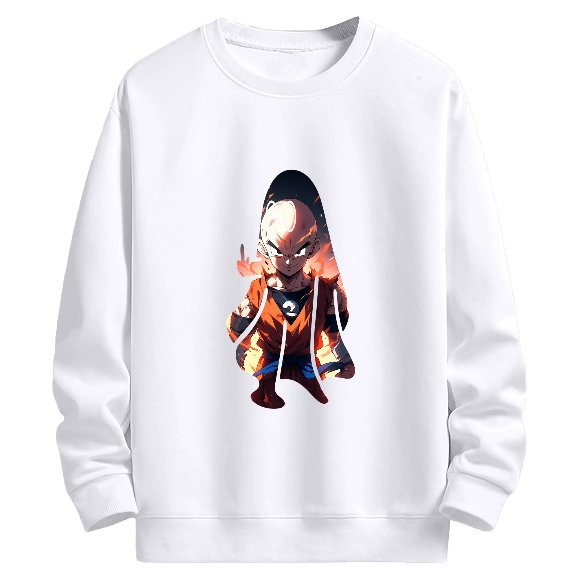 ドラゴンボール グッズクリリン - 高品質 クルーネック スウェット ・ コットン59％ ポリエステル41％ ・ ユニセックス 長袖 トレーナー ・ カジュアル デイリー スポーツ 散歩用