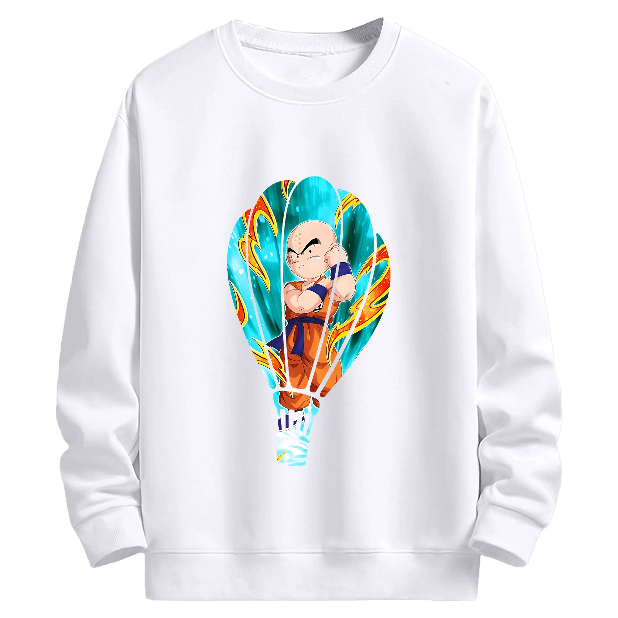 ドラゴンボール グッズクリリン - 高品質 クルーネック スウェット ・ コットン59％ ポリエステル41％ ・ ユニセックス 長袖 トレーナー ・ カジュアル デイリー スポーツ 散歩用