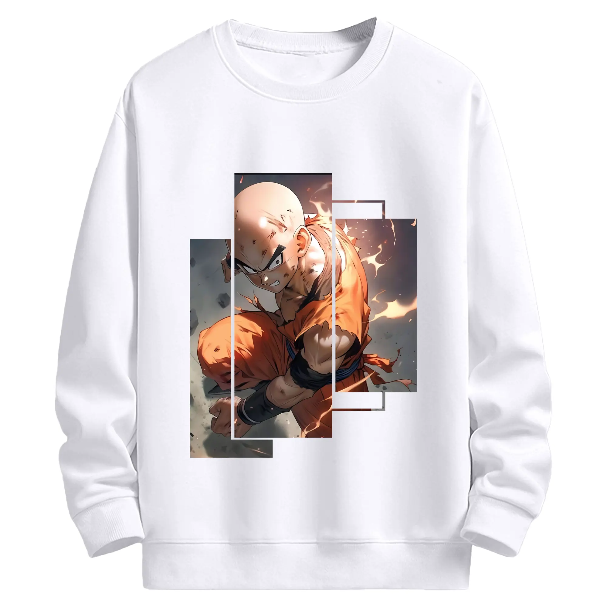 ドラゴンボール グッズクリリン - 高品質 クルーネック スウェット ・ コットン59％ ポリエステル41％ ・ ユニセックス 長袖 トレーナー ・ カジュアル デイリー スポーツ 散歩用