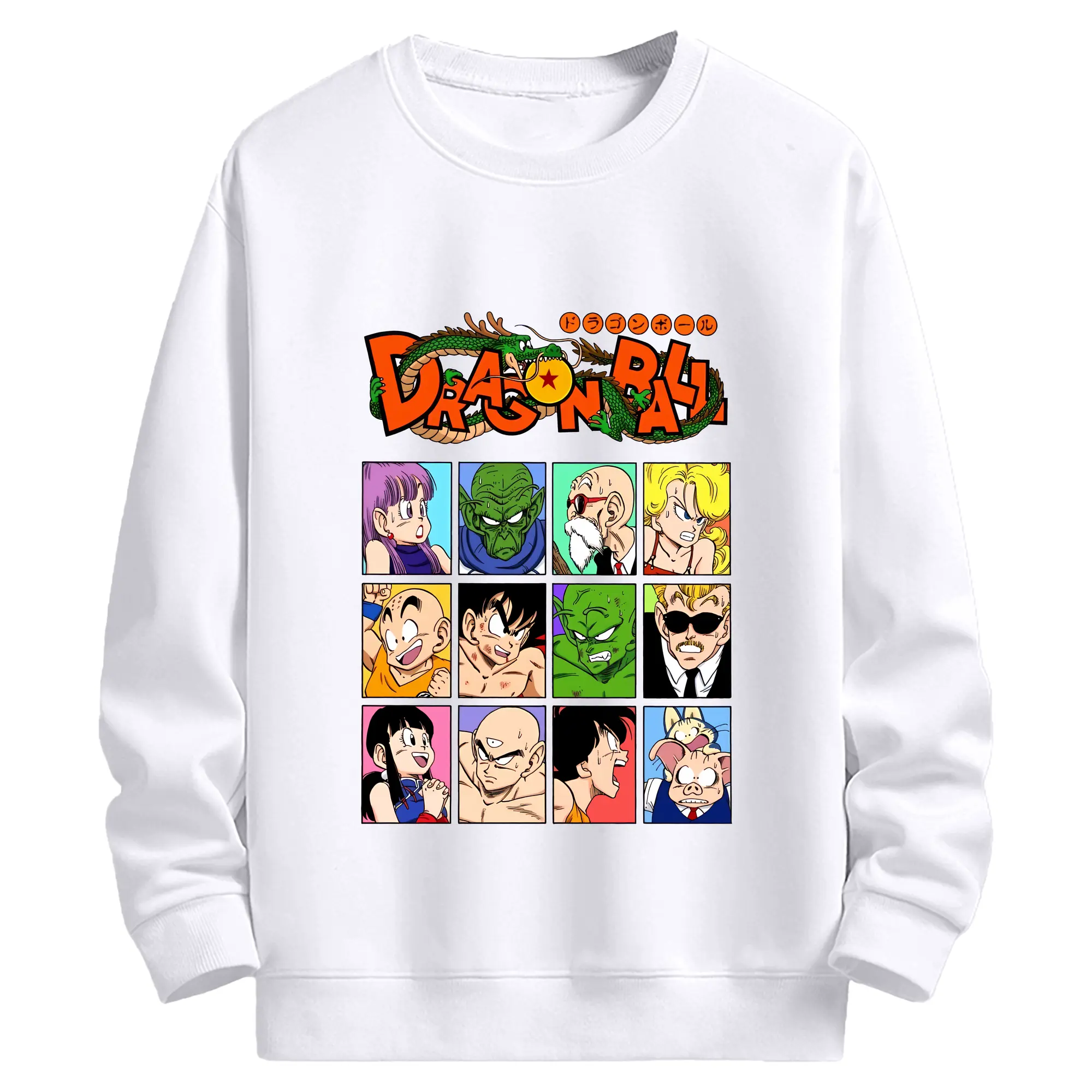 ドラゴンボール グッズクリリン - 高品質 クルーネック スウェット ・ コットン59％ ポリエステル41％ ・ ユニセックス 長袖 トレーナー ・ カジュアル デイリー スポーツ 散歩用