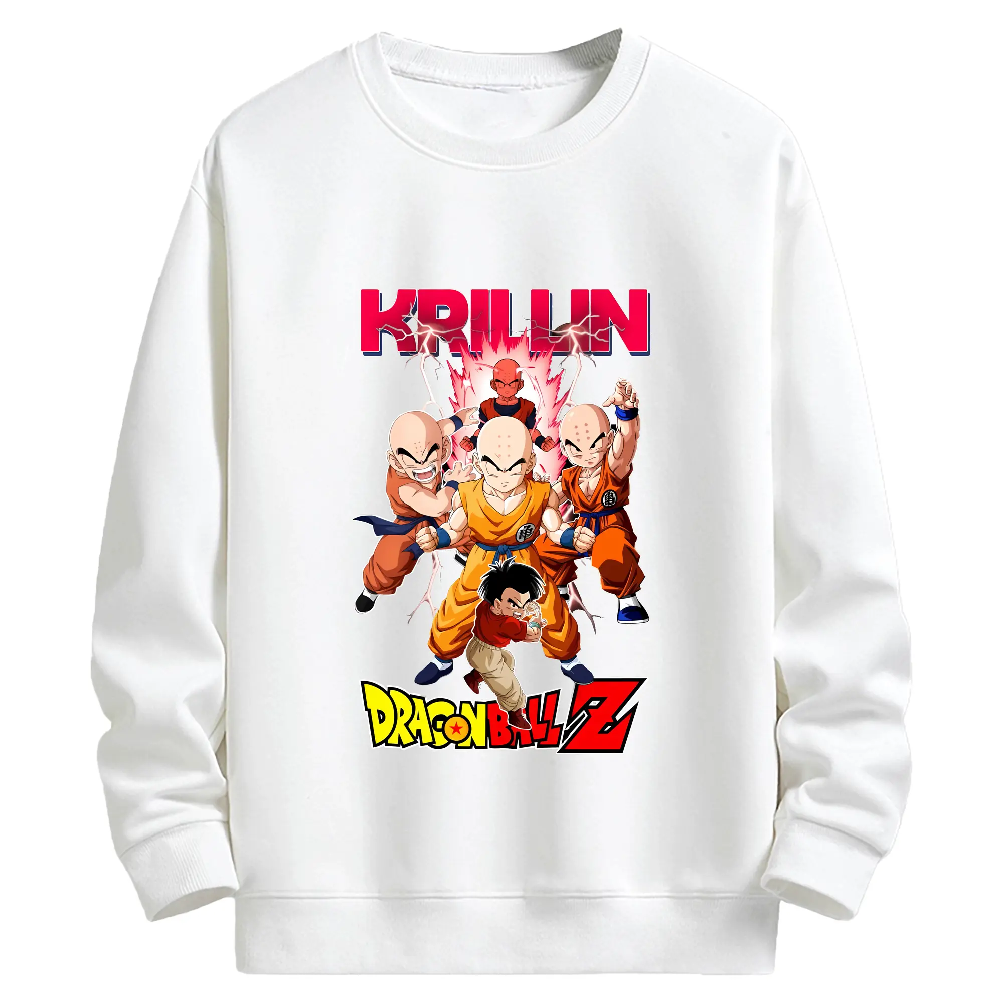 ドラゴンボール グッズクリリン - キッズ クルーネックスウェットシャツ ・ フロントプリント ・ 綿80％ ポリエステル20％ ・ 快適 通学 スポーツ 日常使い お散歩用