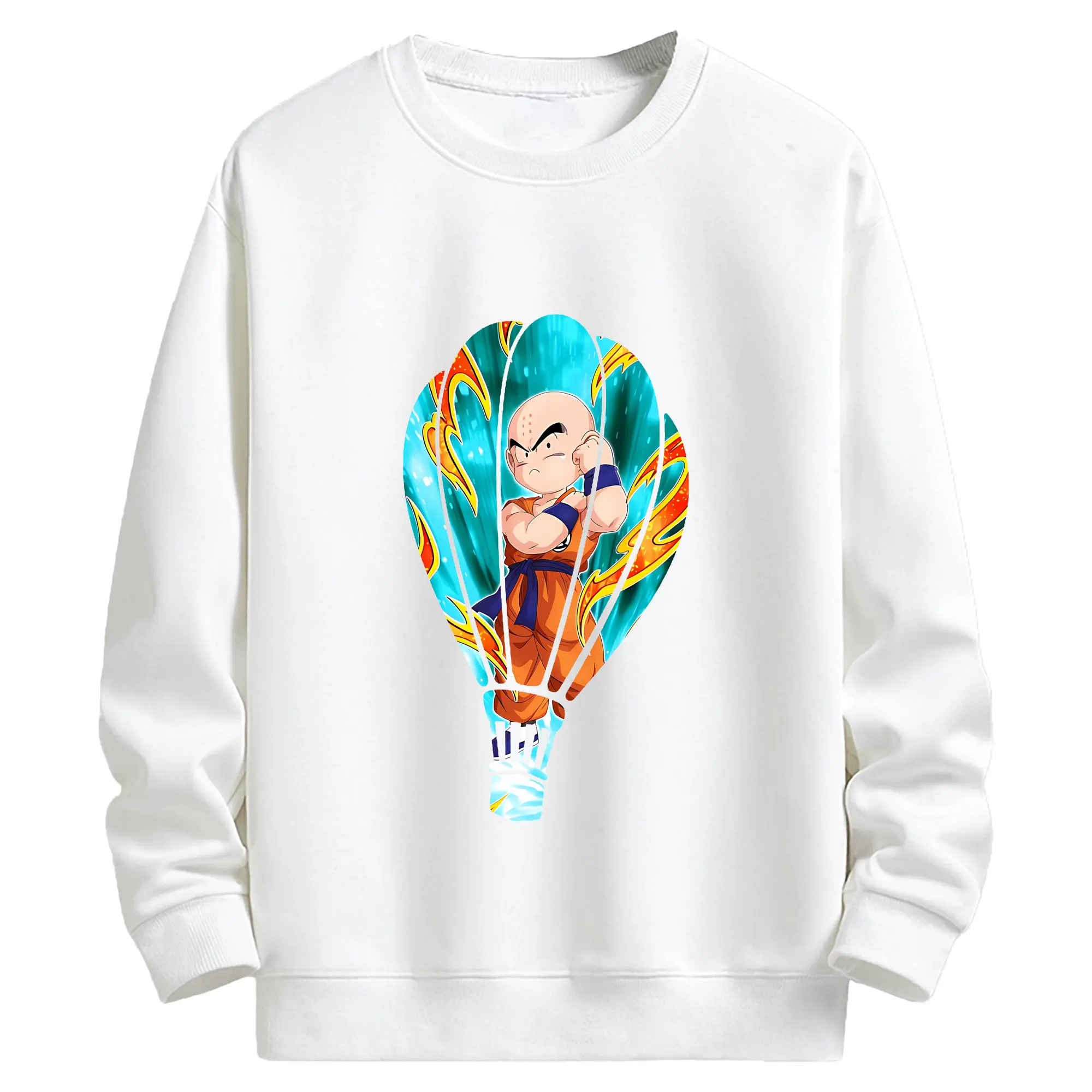 ドラゴンボール グッズクリリン - キッズ クルーネックスウェットシャツ ・ フロントプリント ・ 綿80％ ポリエステル20％ ・ 快適 通学 スポーツ 日常使い お散歩用
