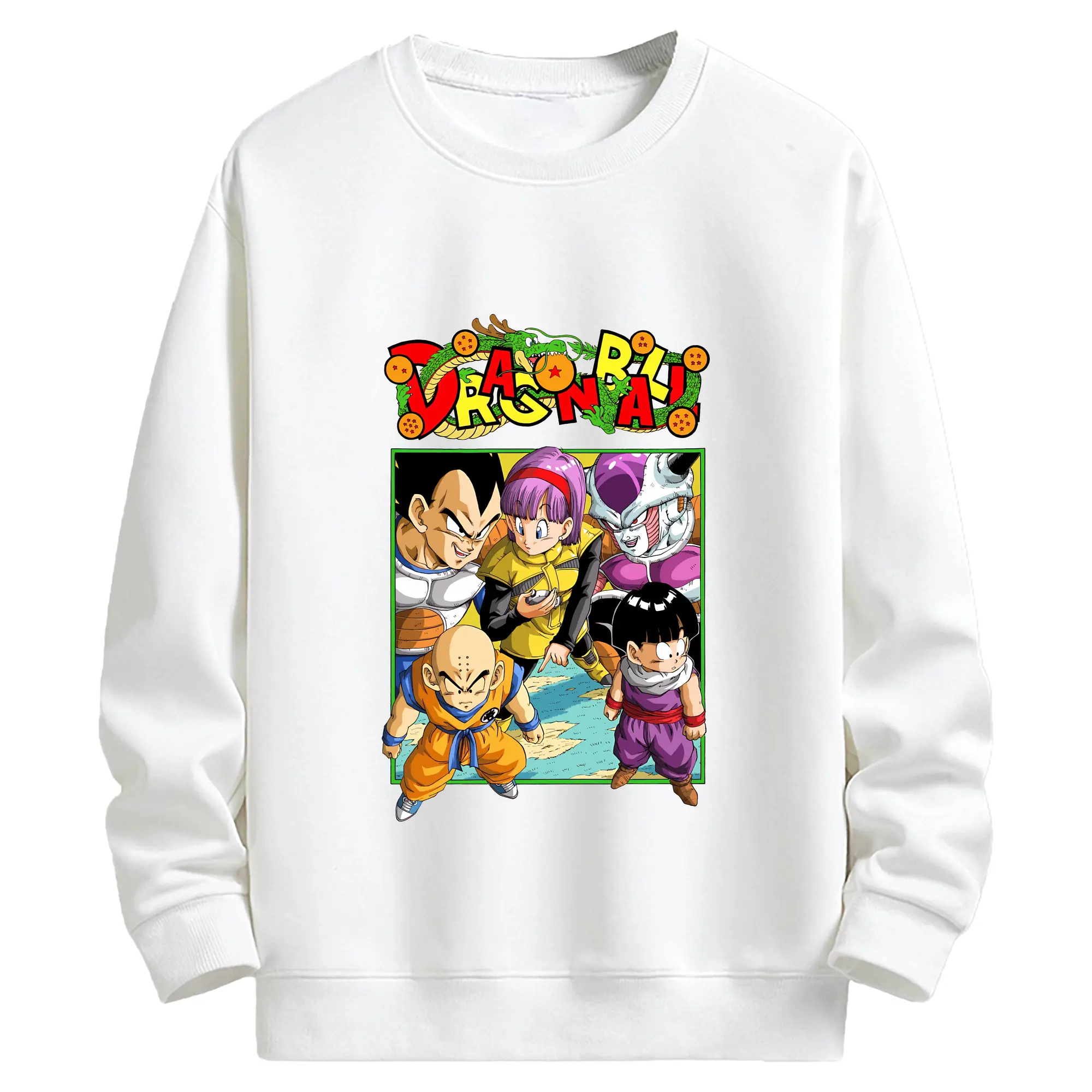 ドラゴンボール グッズクリリン - キッズ クルーネックスウェットシャツ ・ フロントプリント ・ 綿80％ ポリエステル20％ ・ 快適 通学 スポーツ 日常使い お散歩用