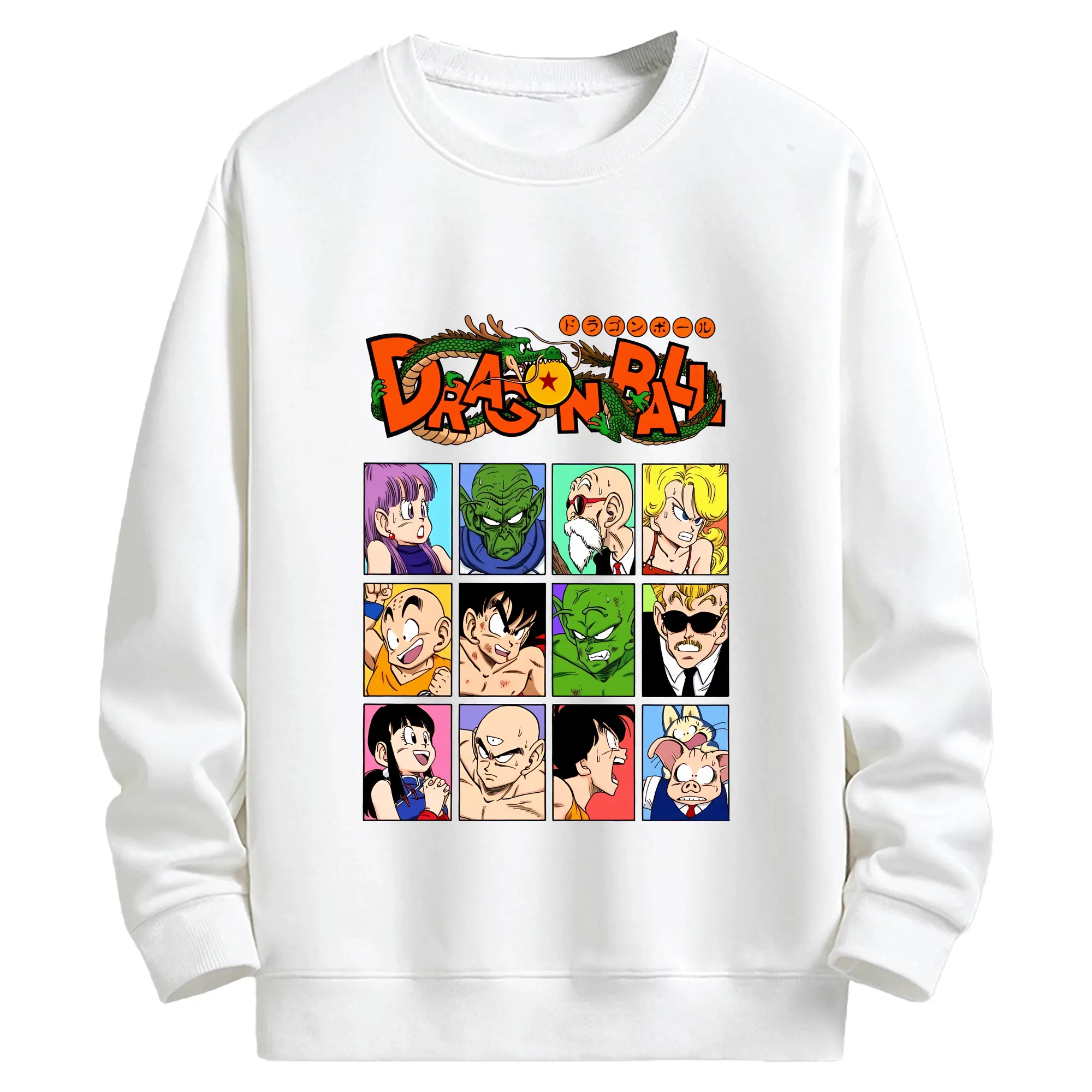 ドラゴンボール グッズクリリン - キッズ クルーネックスウェットシャツ ・ フロントプリント ・ 綿80％ ポリエステル20％ ・ 快適 通学 スポーツ 日常使い お散歩用