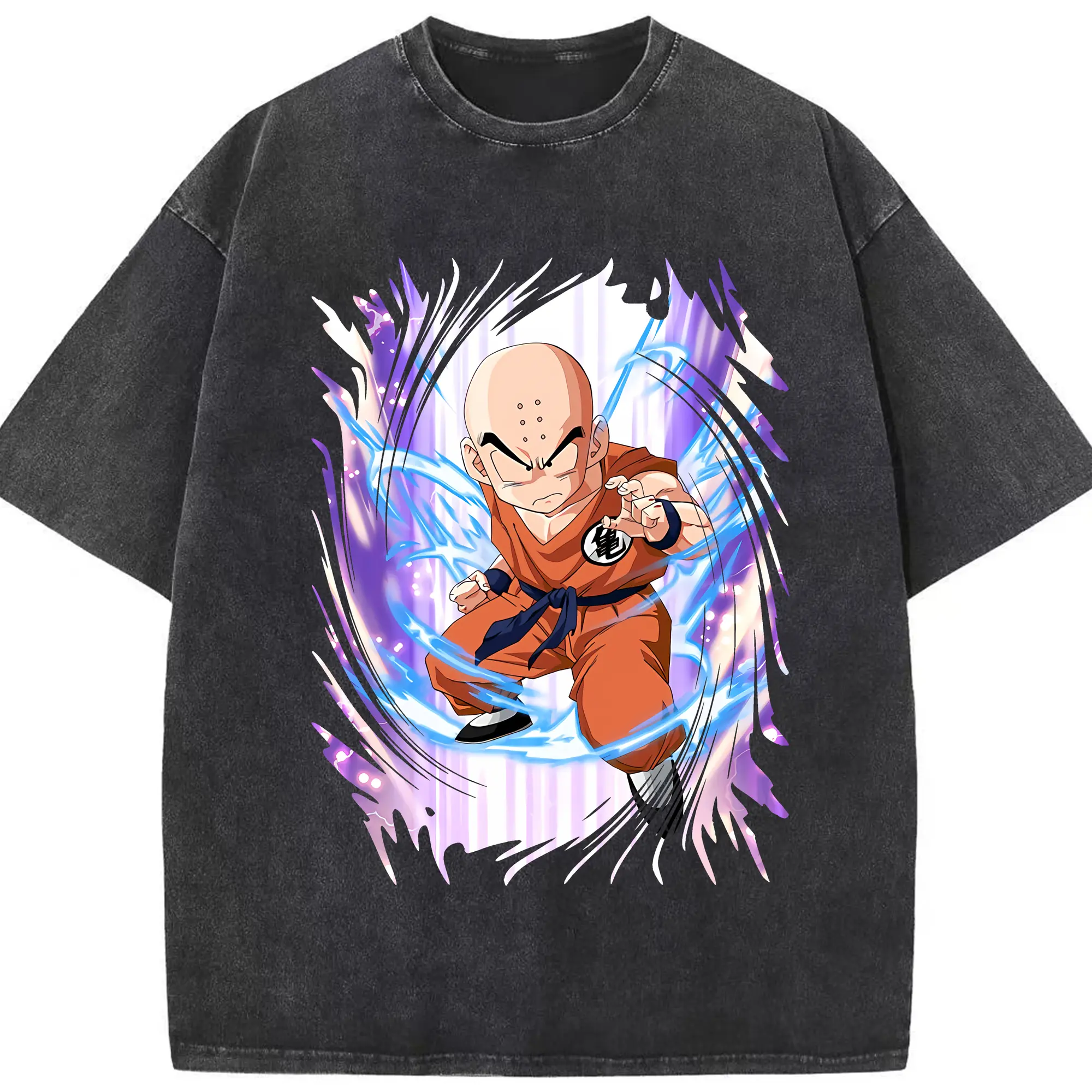 ドラゴンボール グッズクリリン - 綿100％ ヴィンテージ風 半袖Tシャツ ・ フロントプリント ・ 柔らか肌触り ・ 通気性 快適 ・ スポーツ カジュアル 外出用