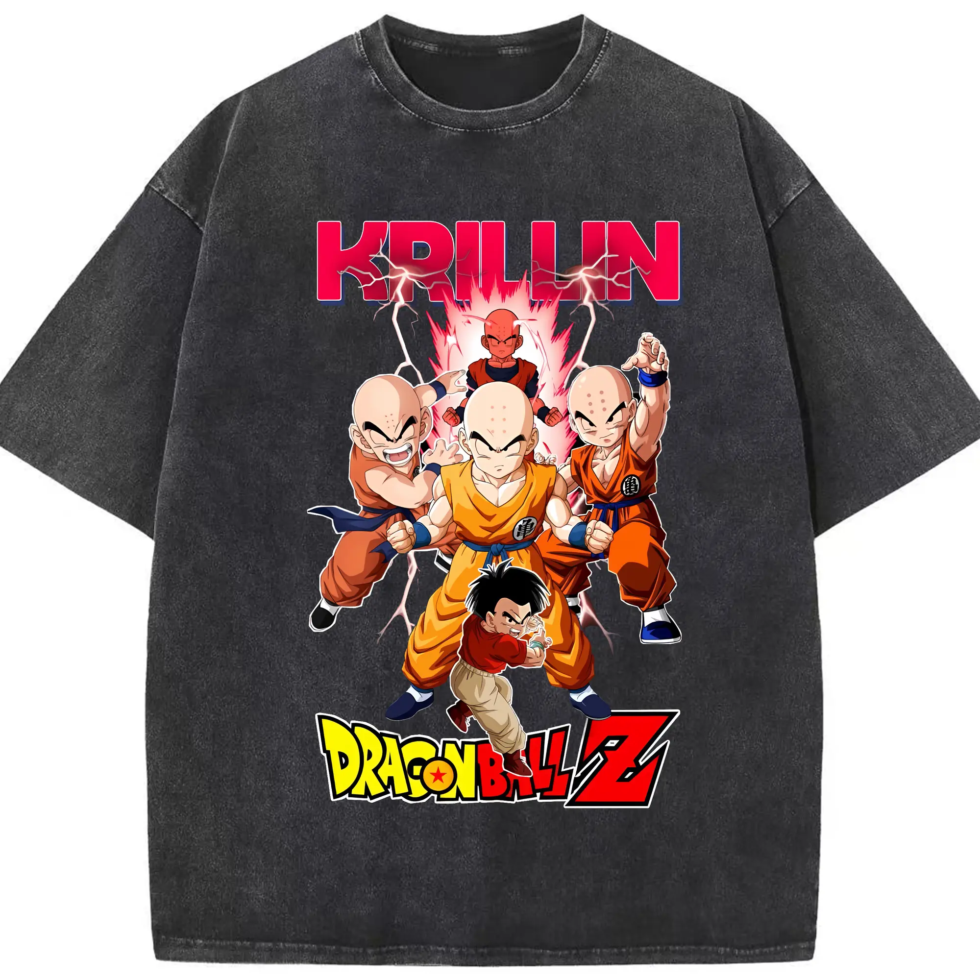 ドラゴンボール グッズクリリン - 綿100％ ヴィンテージ風 半袖Tシャツ ・ フロントプリント ・ 柔らか肌触り ・ 通気性 快適 ・ スポーツ カジュアル 外出用