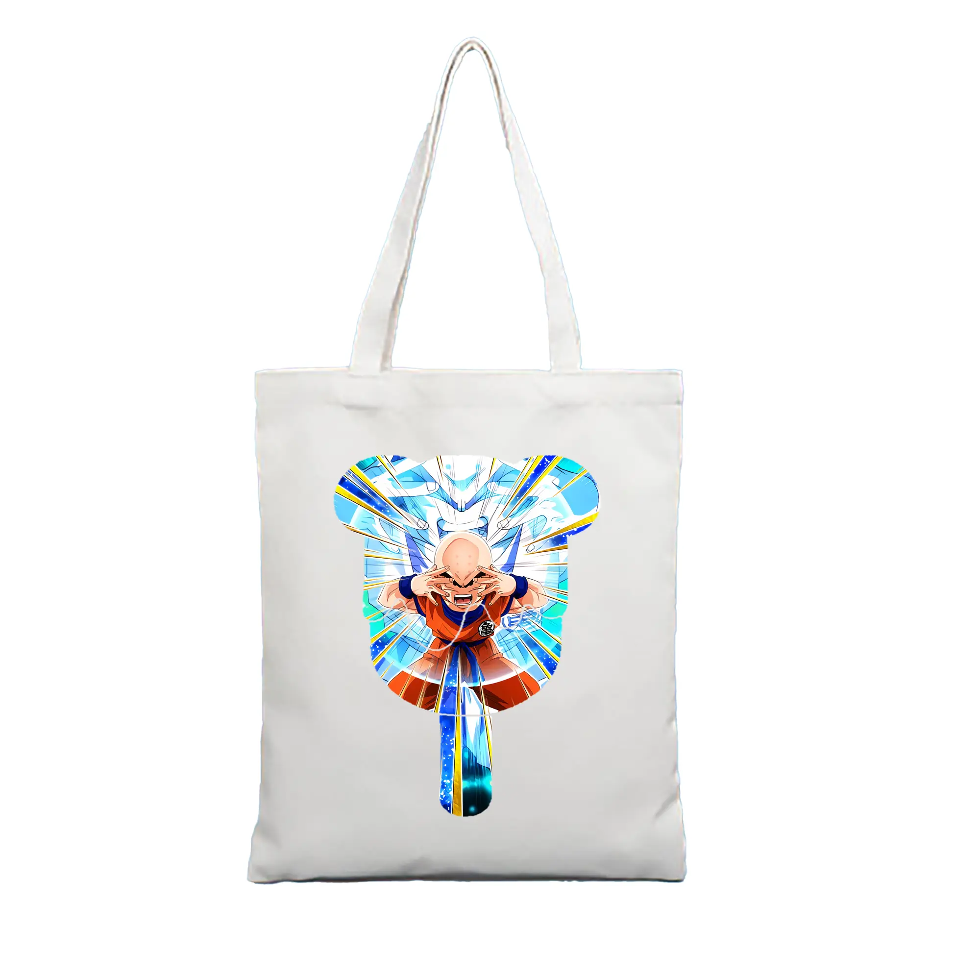 ドラゴンボール グッズクリリン - 縦型キャンバス手提げバッグ（トートバッグ） ・ キャンバス素材 ・ ショッピング用 ・ 軽量 丈夫 お手入れ簡単