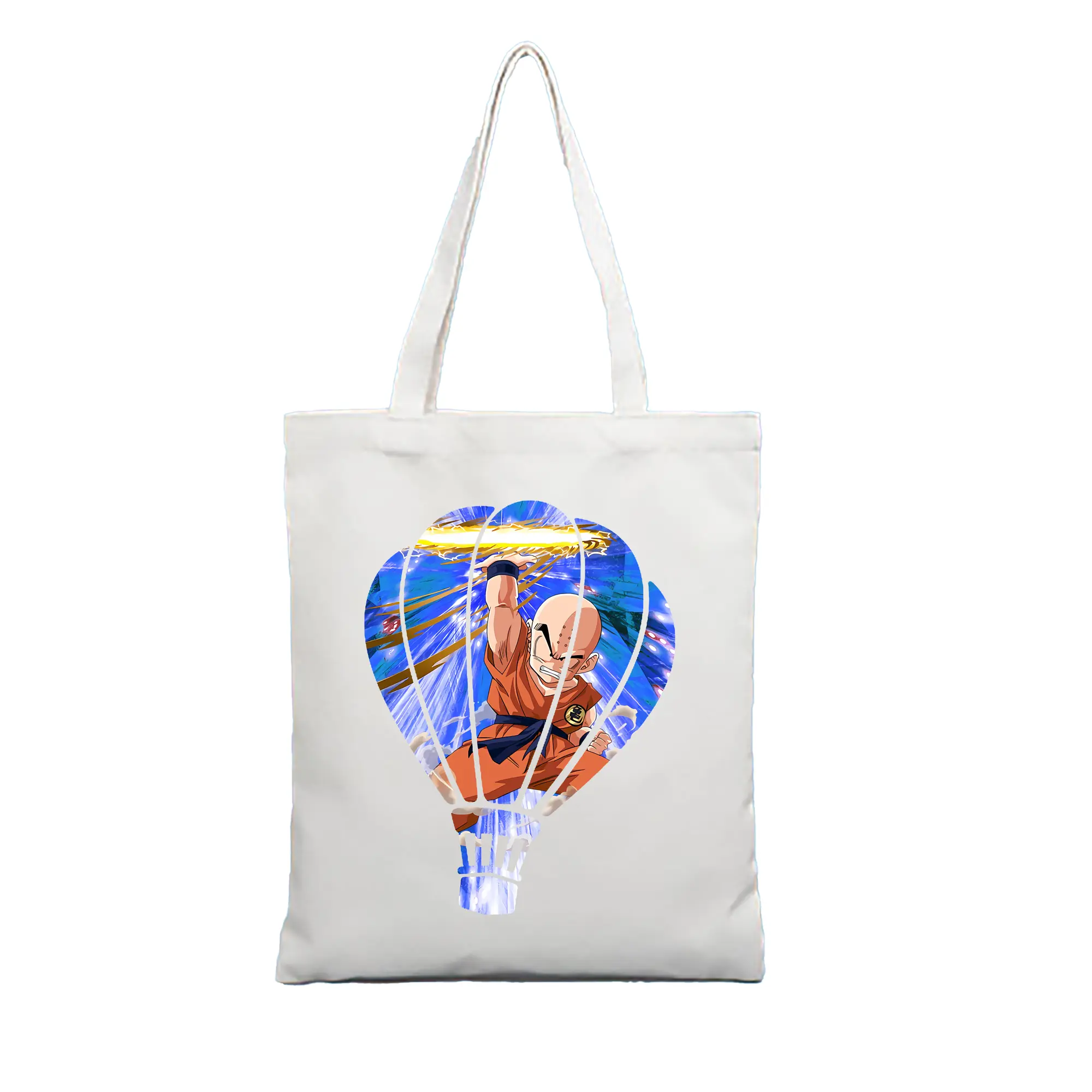 ドラゴンボール グッズクリリン - 縦型キャンバス手提げバッグ（トートバッグ） ・ キャンバス素材 ・ ショッピング用 ・ 軽量 丈夫 お手入れ簡単